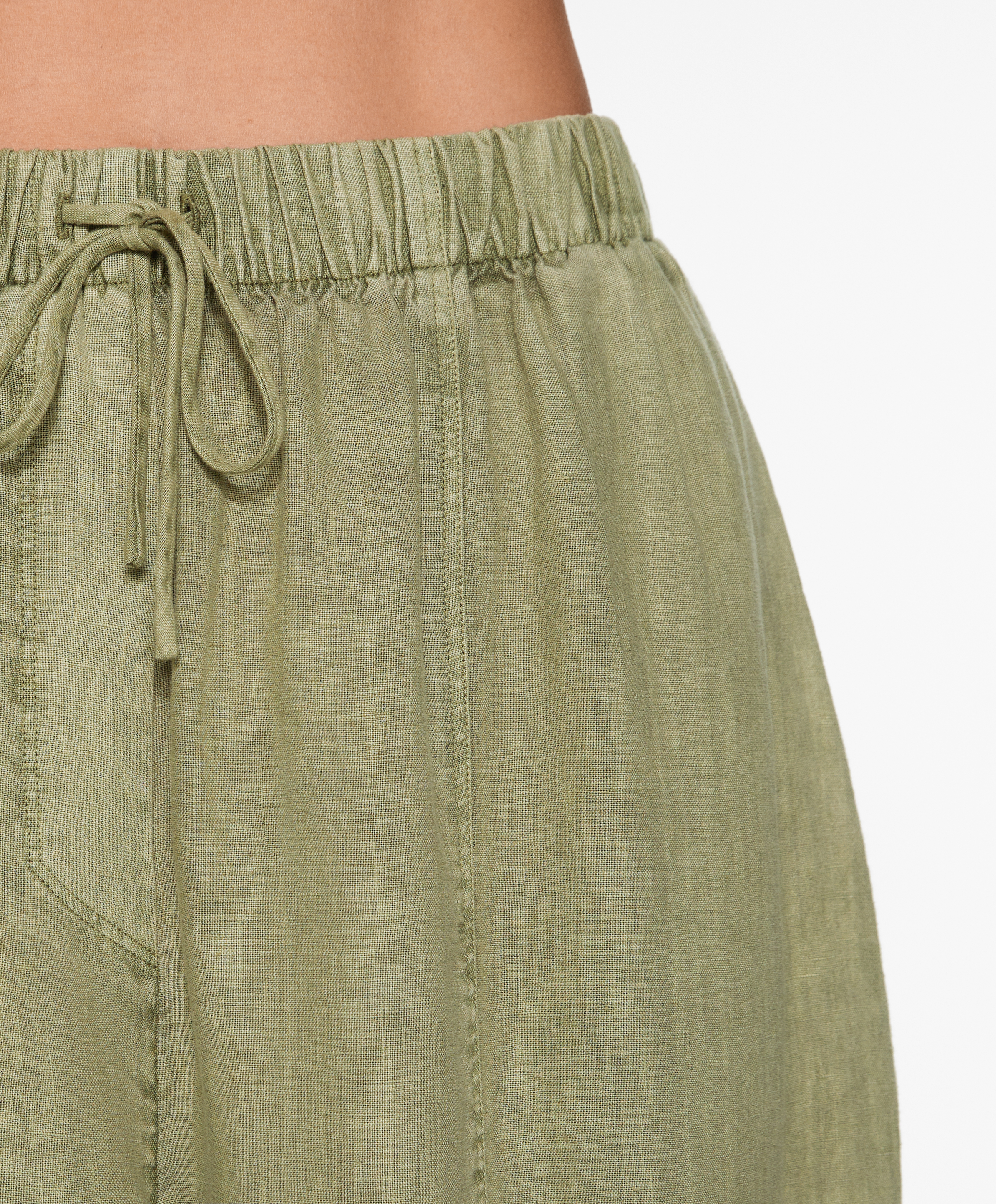 100% linen barrel trousers