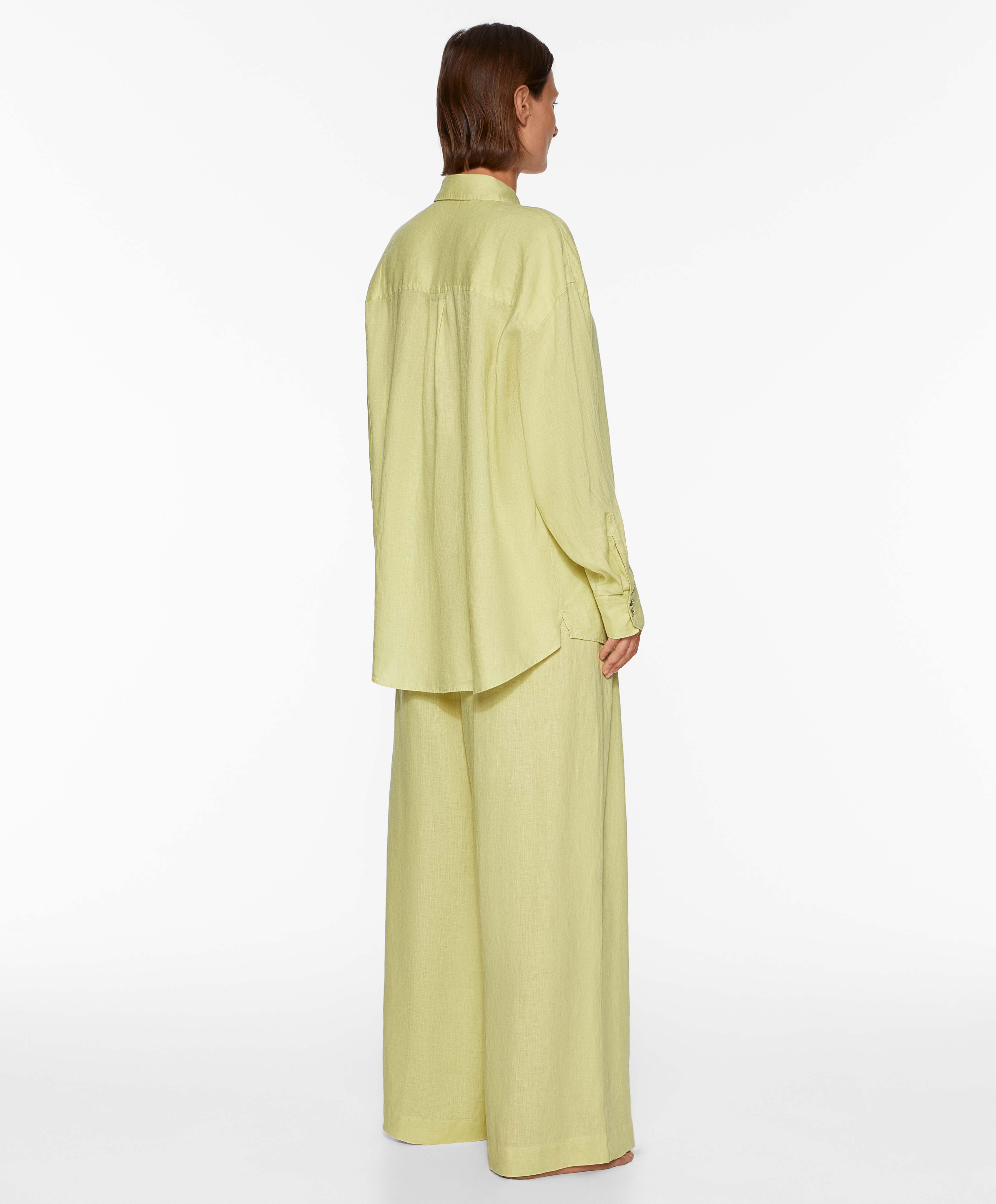 100% linen long-sleeved shirt