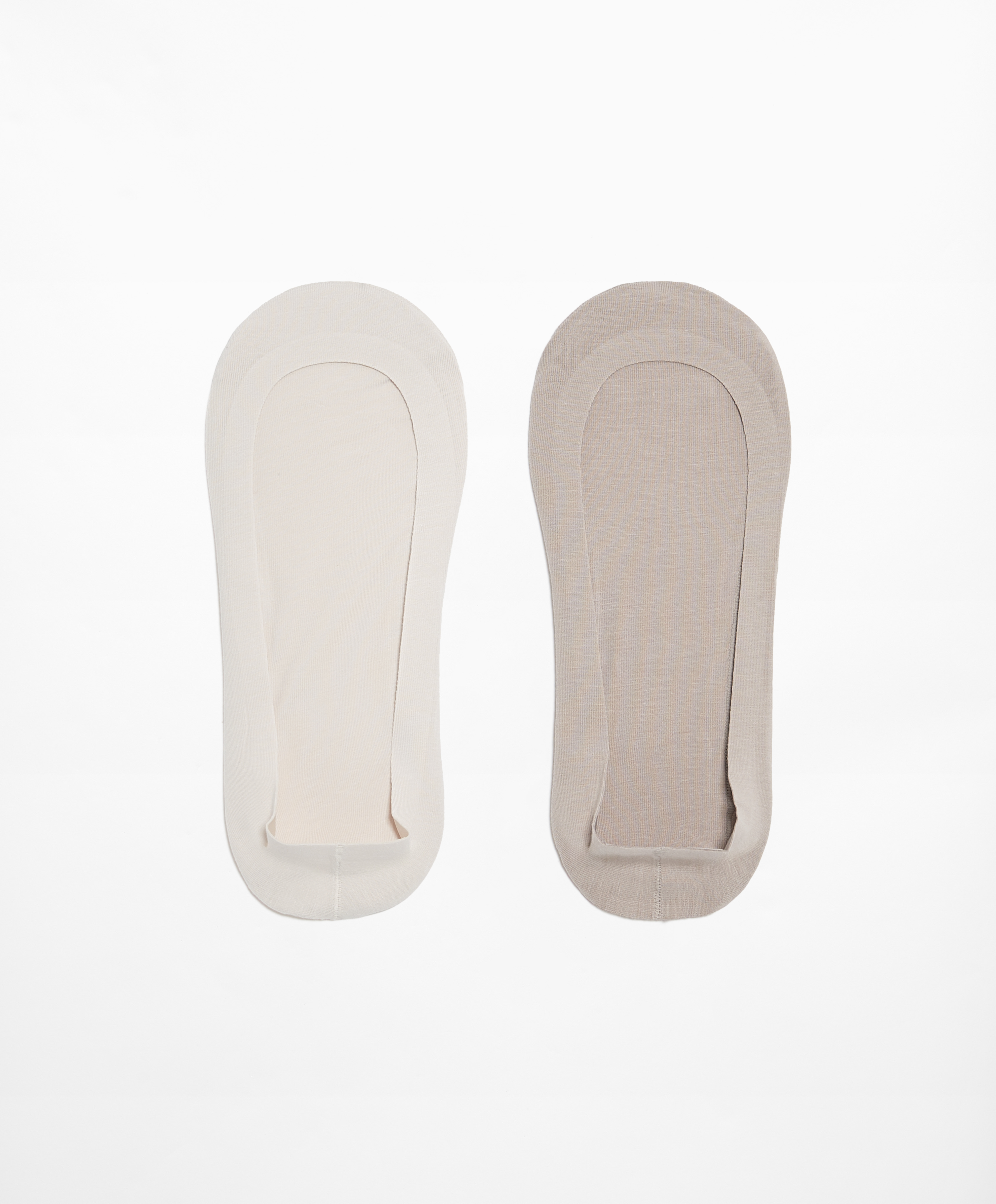 2 pairs of low-cut cotton blend invisible socks