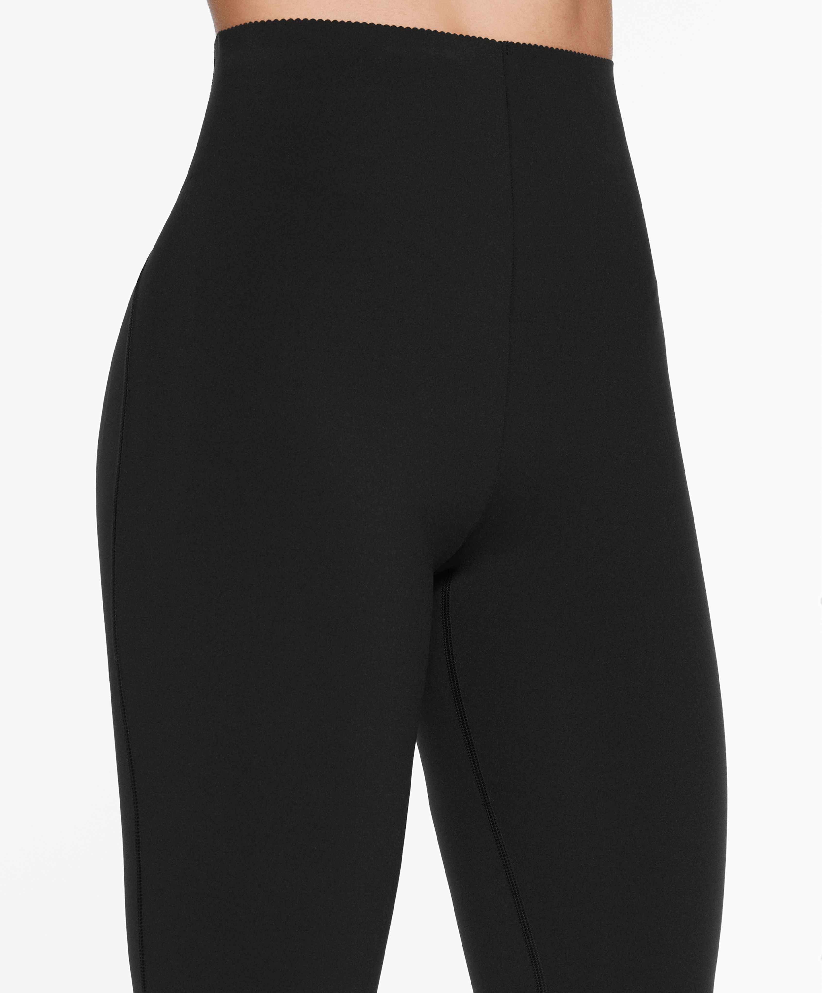 Compressive raise up ankle-length leggings