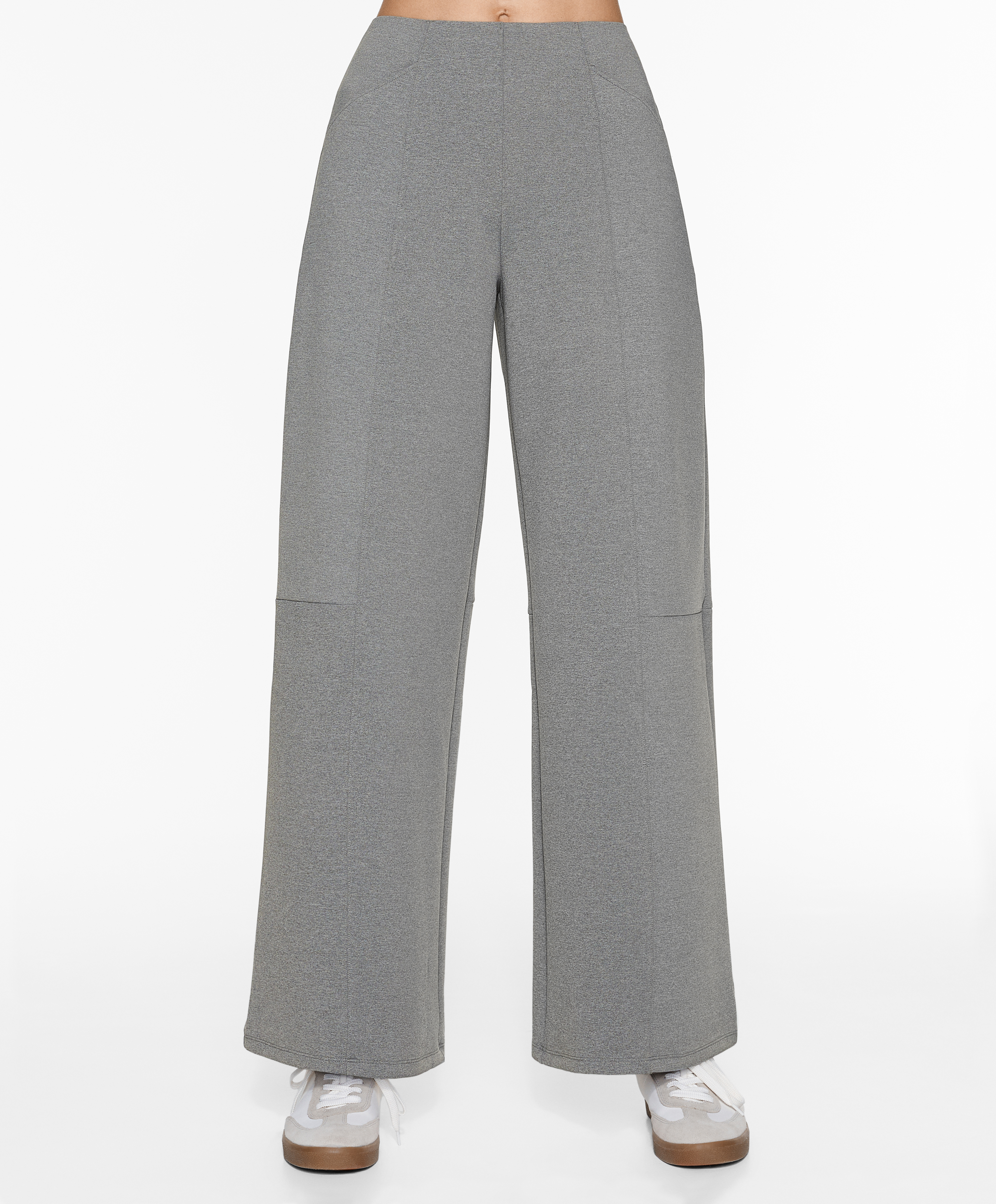 Neoprene-effect wide-leg trousers
