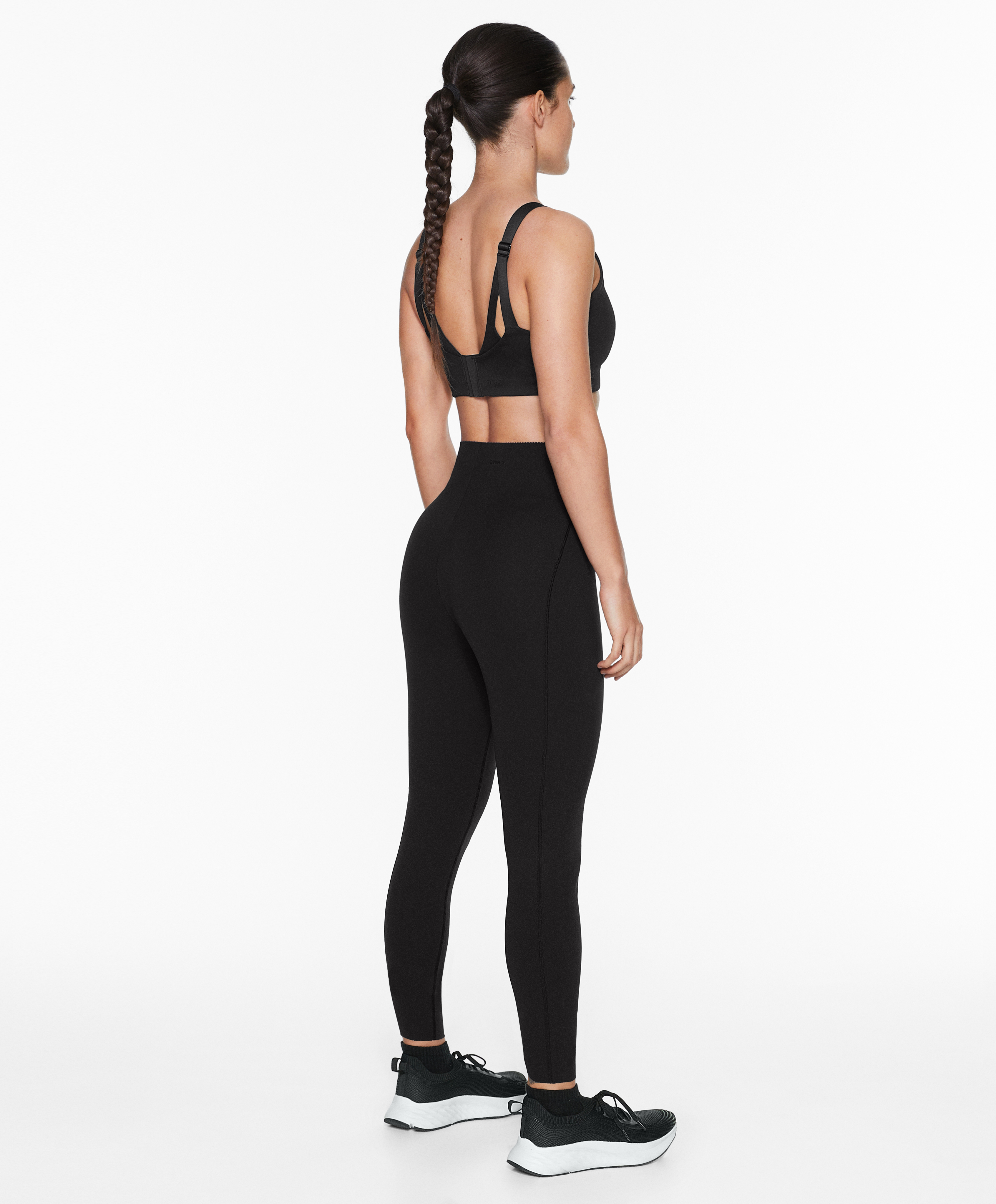 Compressive core control ankle-length leggings