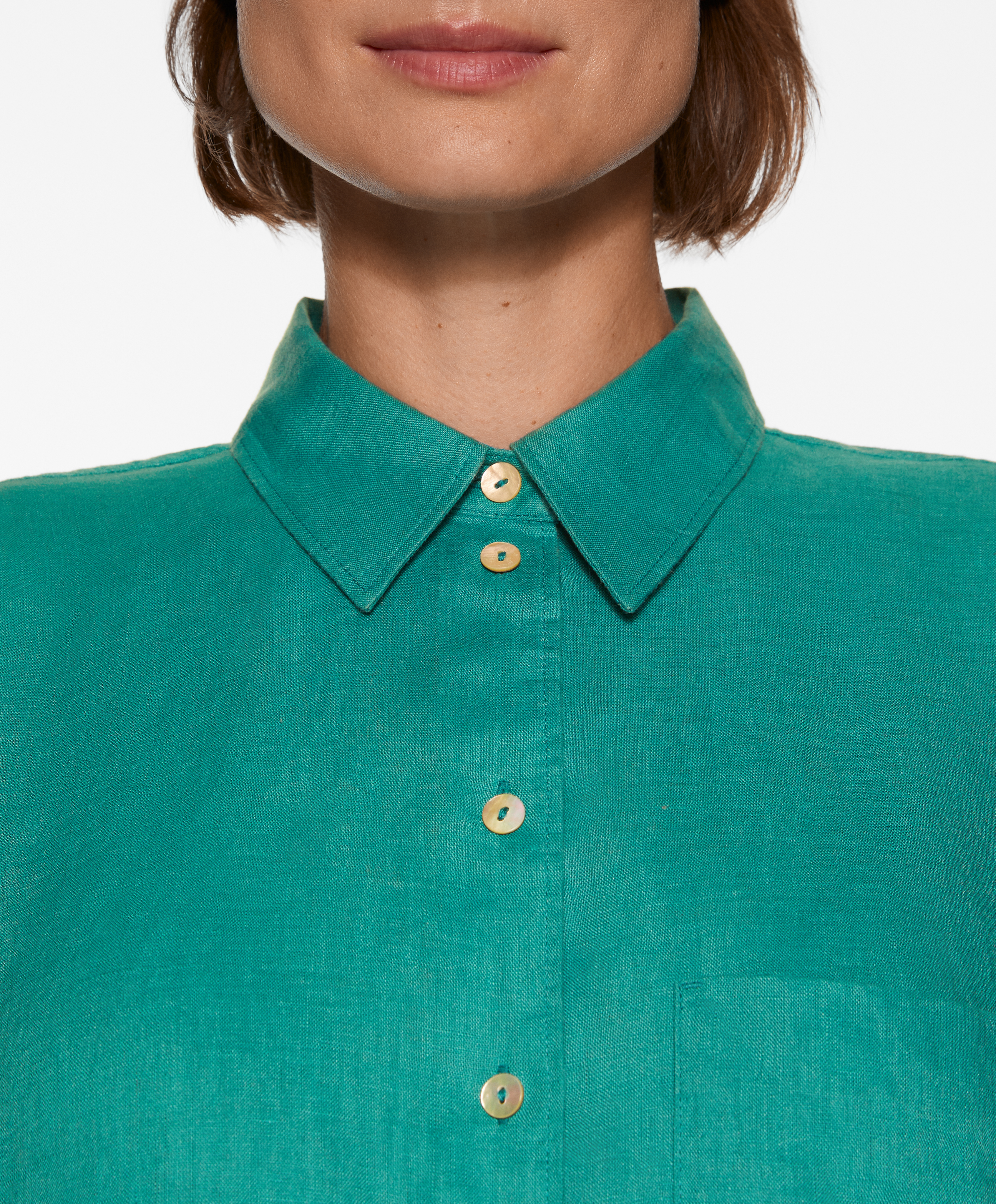 100% linen long-sleeved shirt