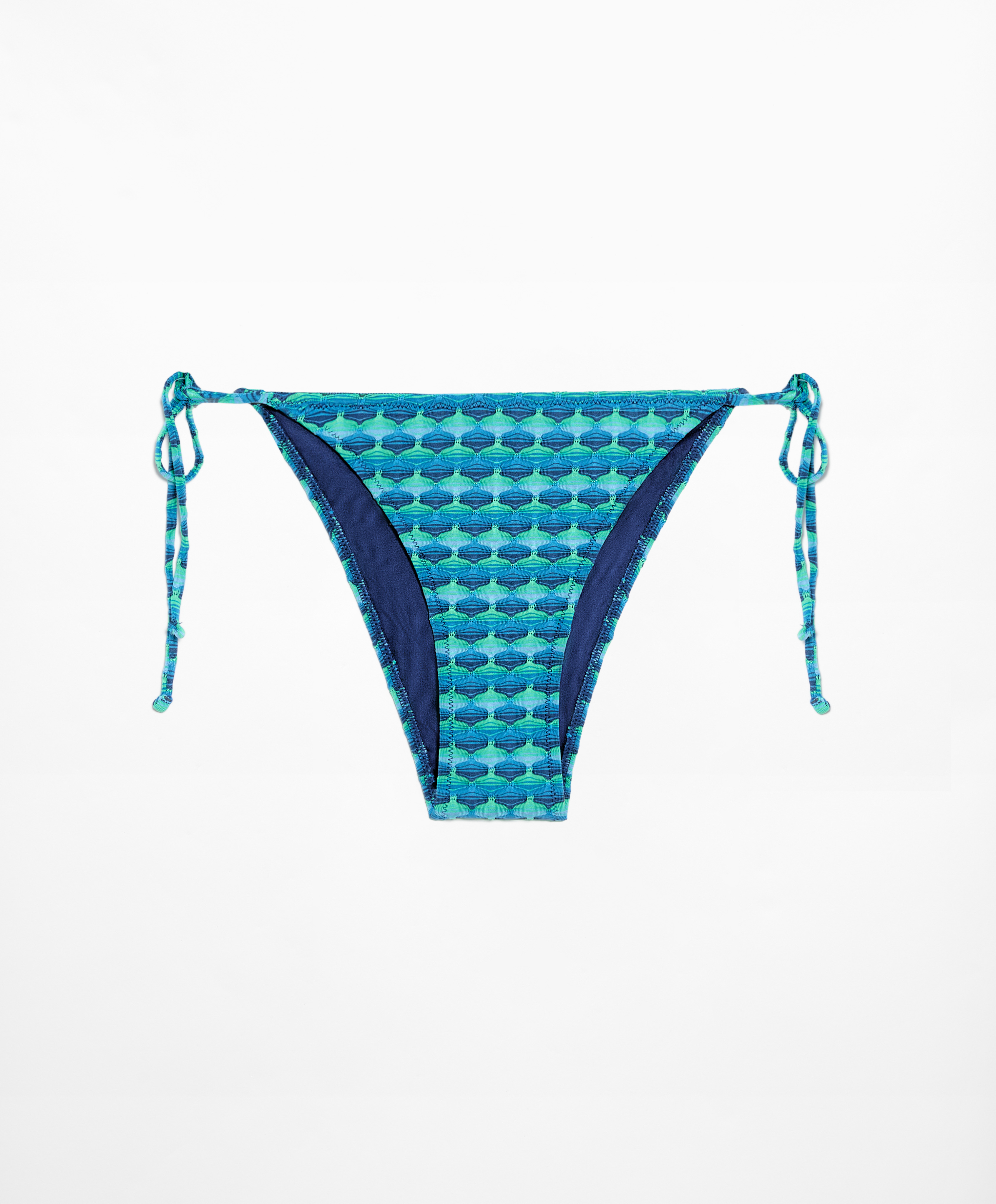 Medium-coverage jacquard tie bikini briefs