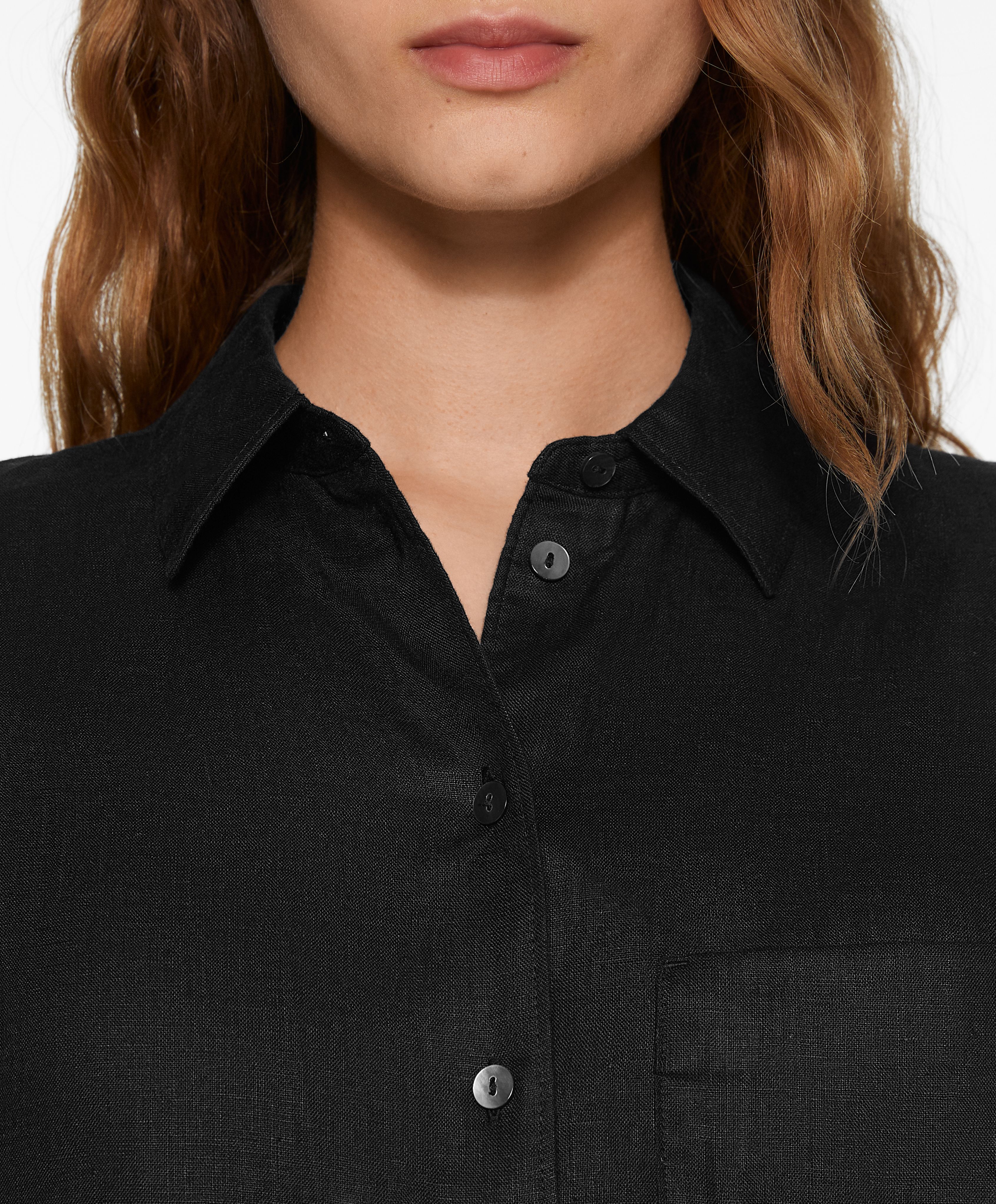 100% linen long-sleeved shirt