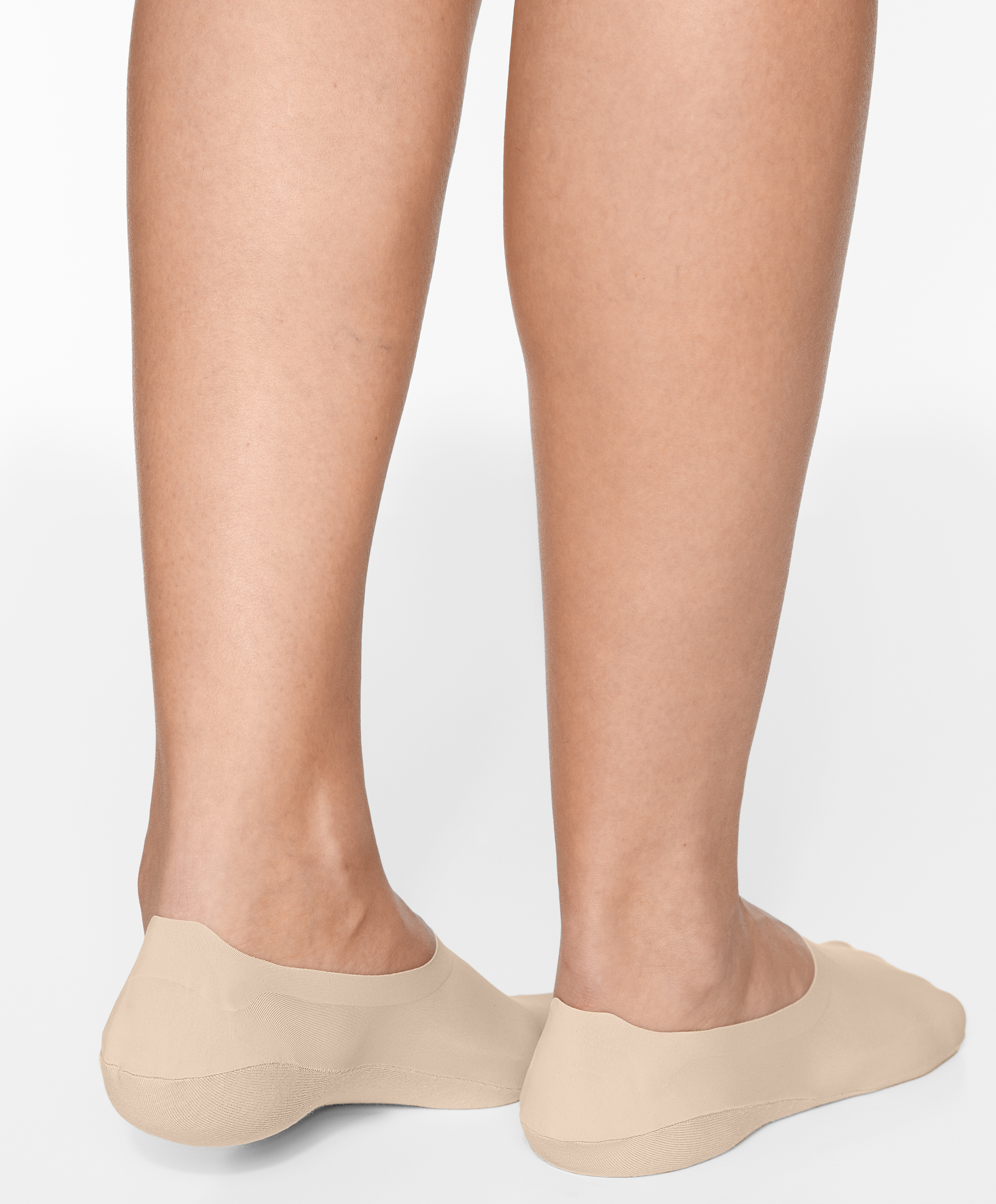 2 pairs of high-cut invisible socks with microfibre