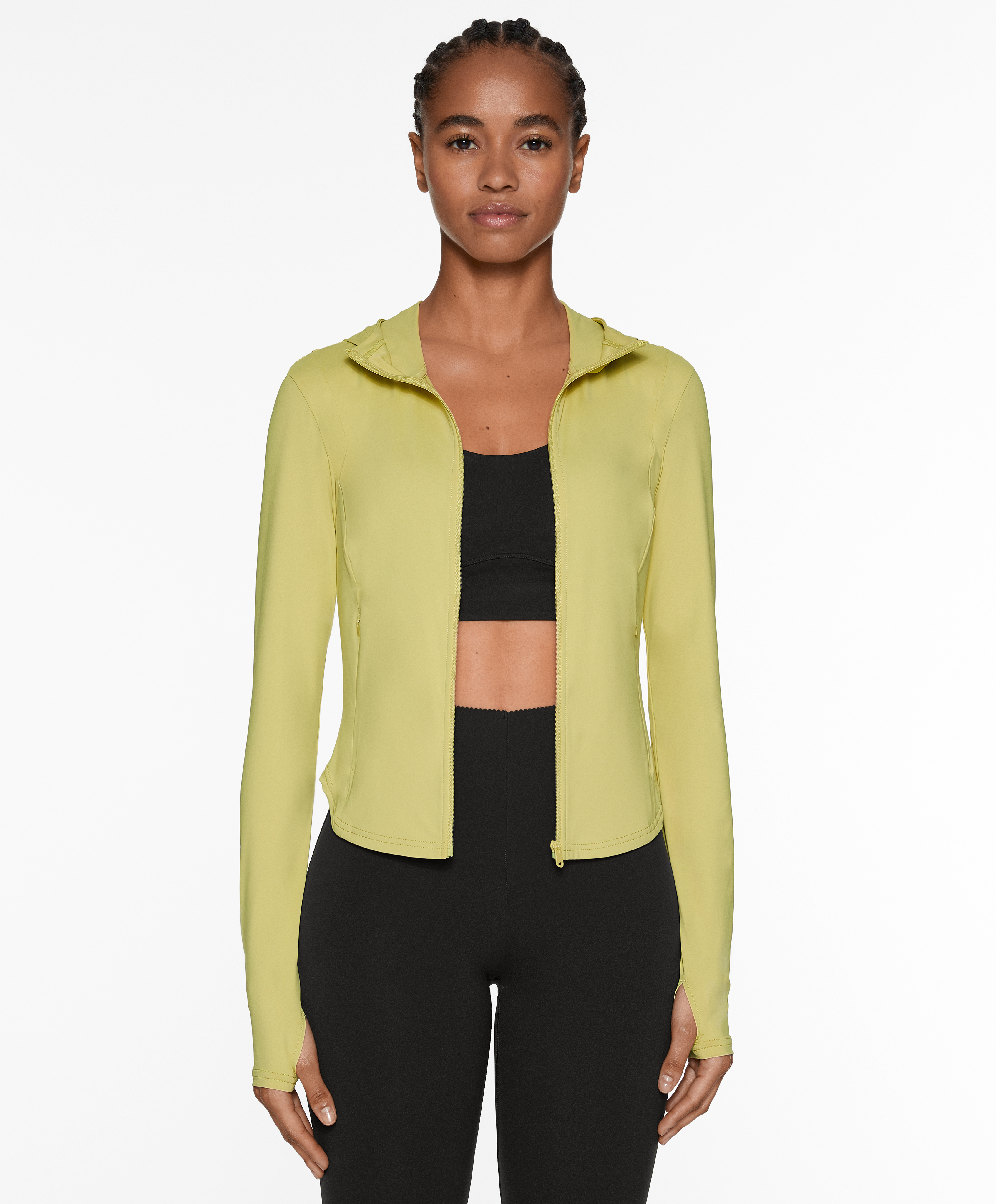 Cool touch hooded technical jacket