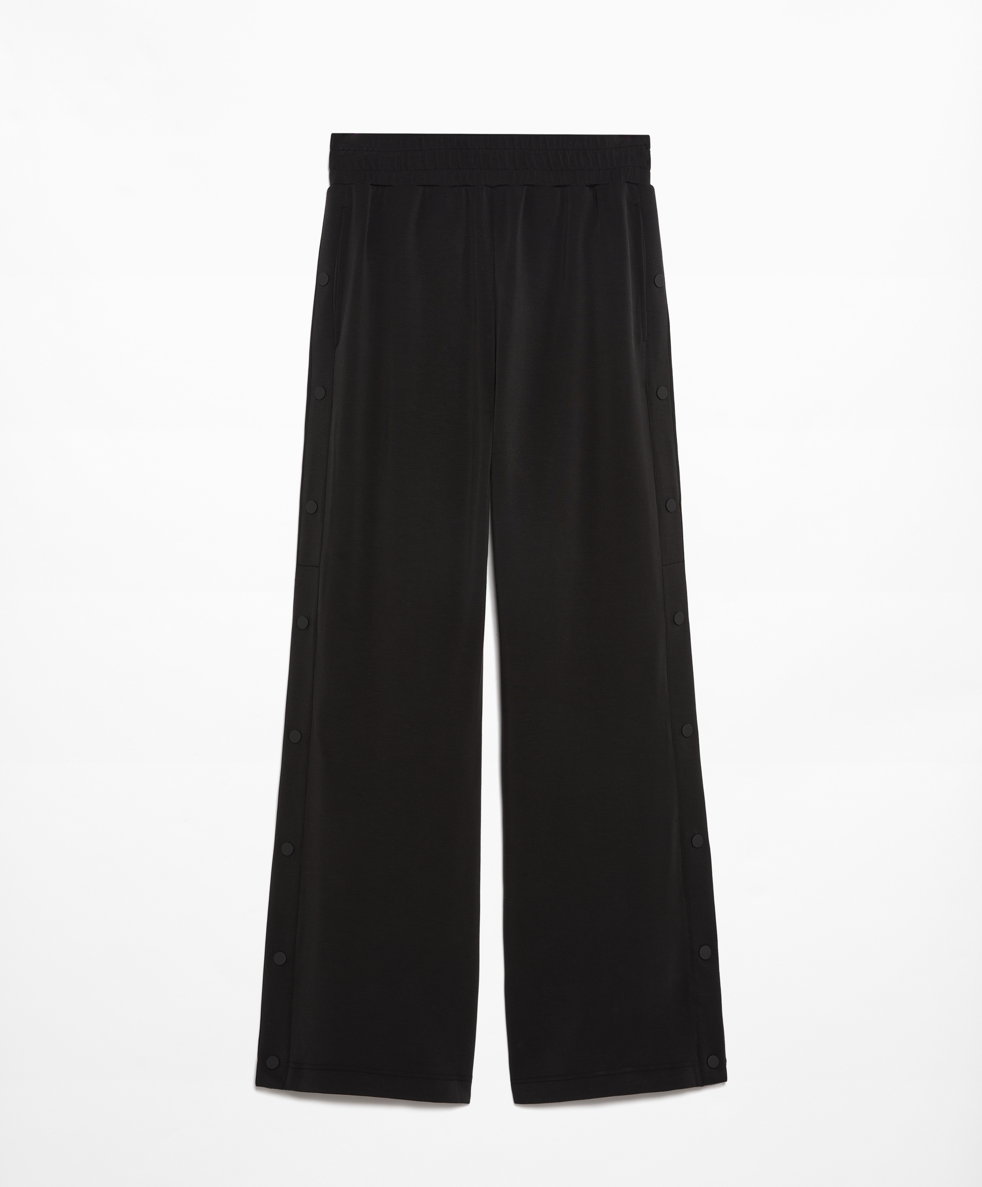 Soft-touch wide, straight-leg trousers with modal and buttons