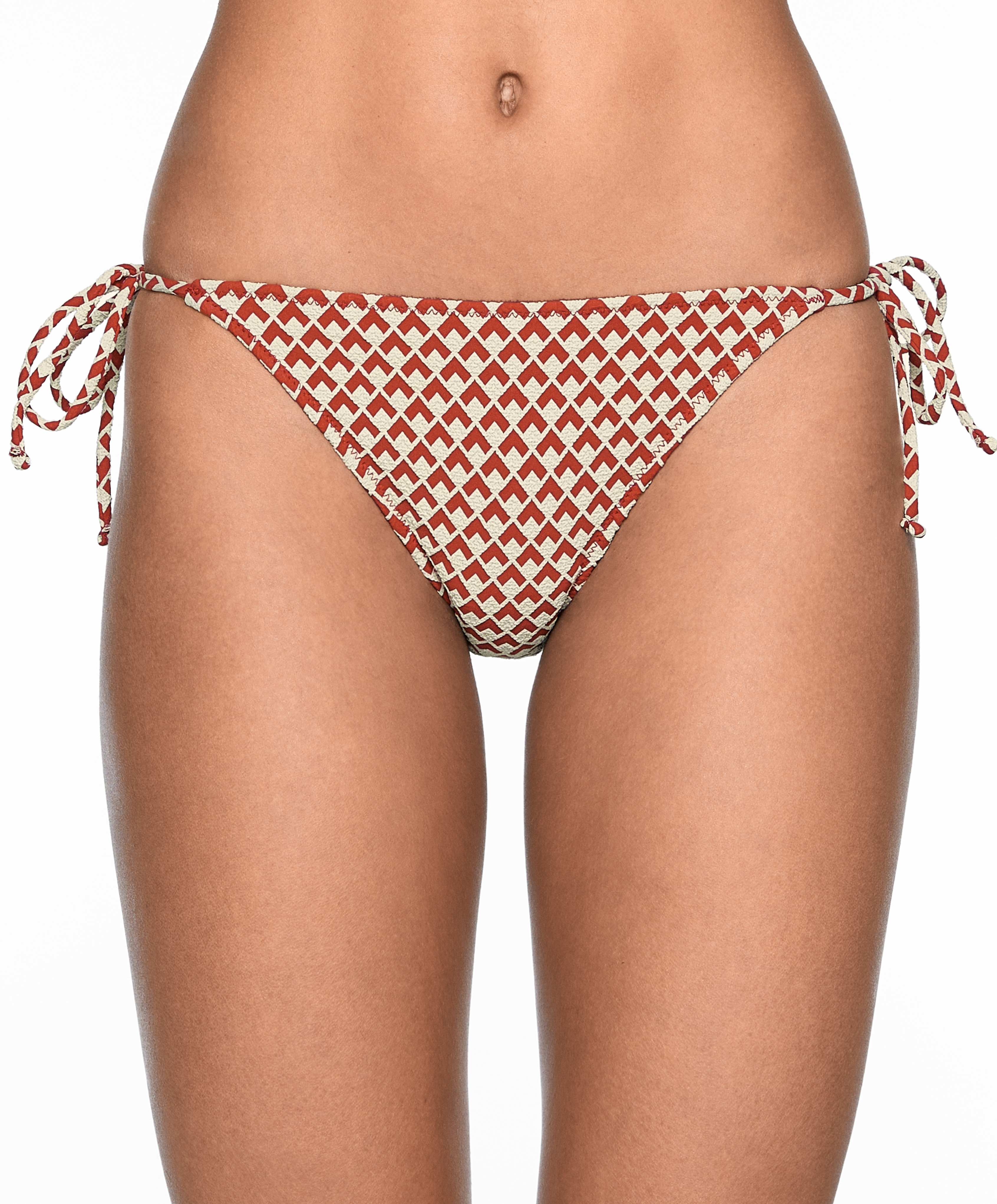 Geometric jacquard medium-coverage bikini briefs with ties