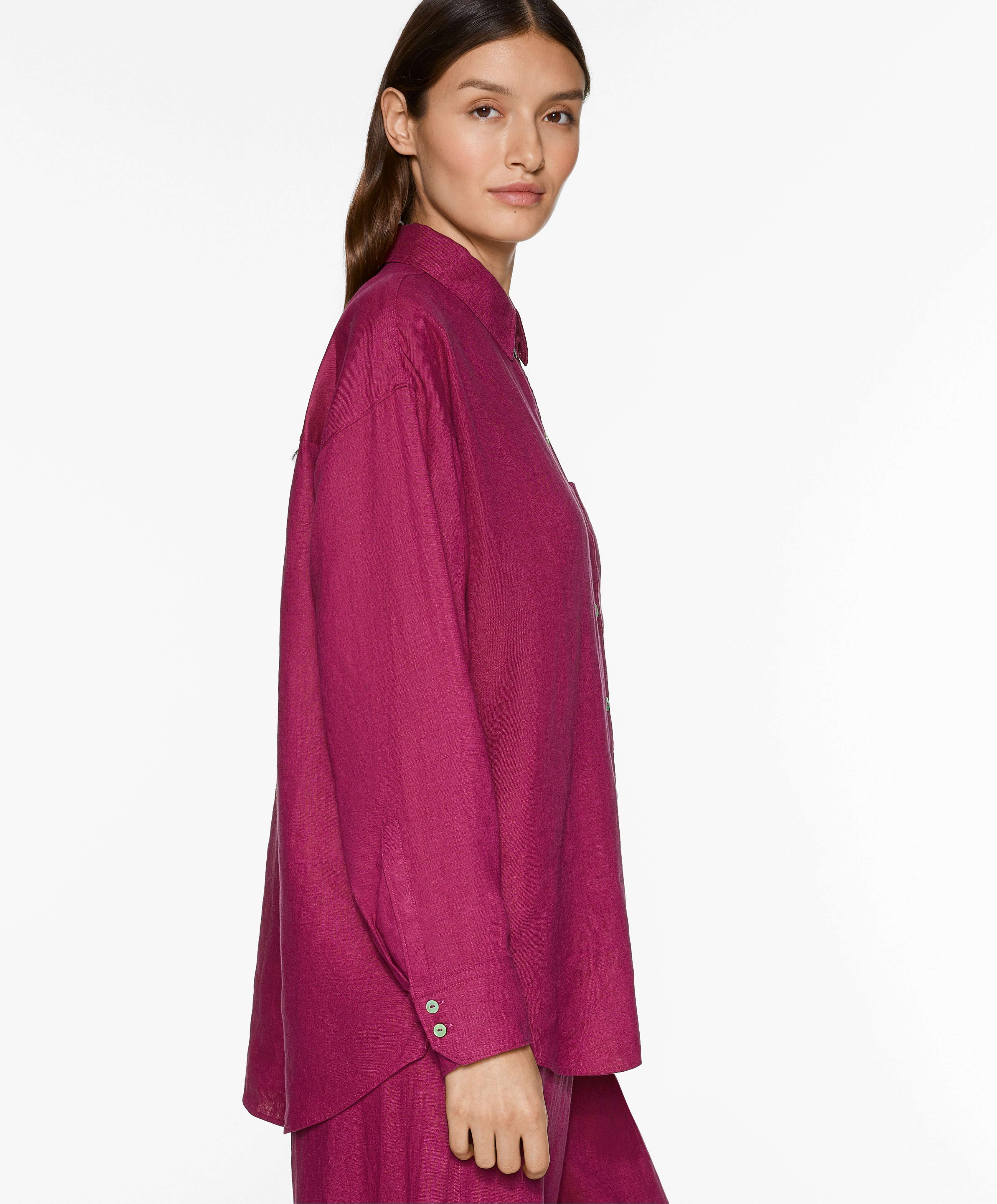 100% linen long-sleeved shirt