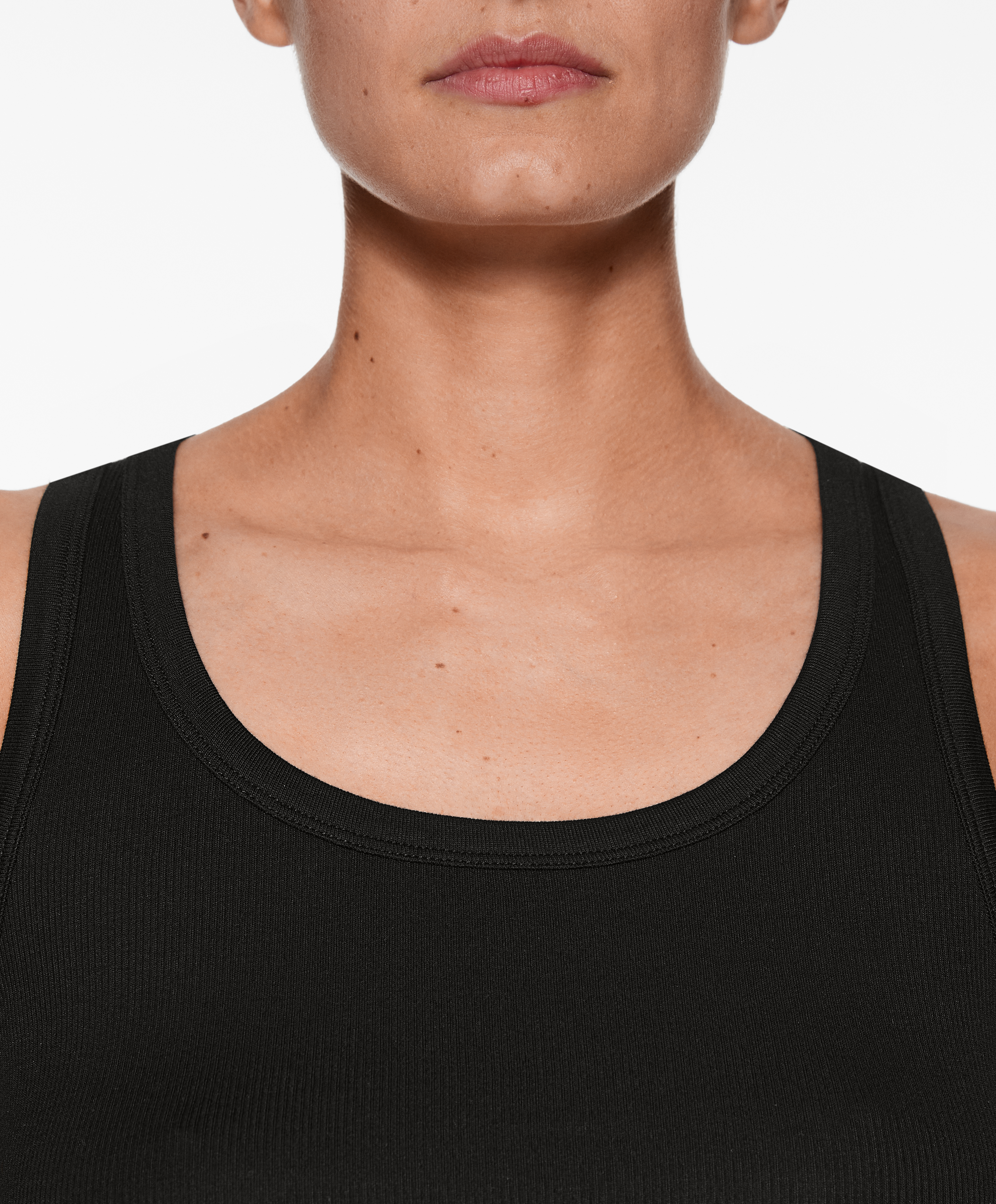 Rib vest top with cotton and modal