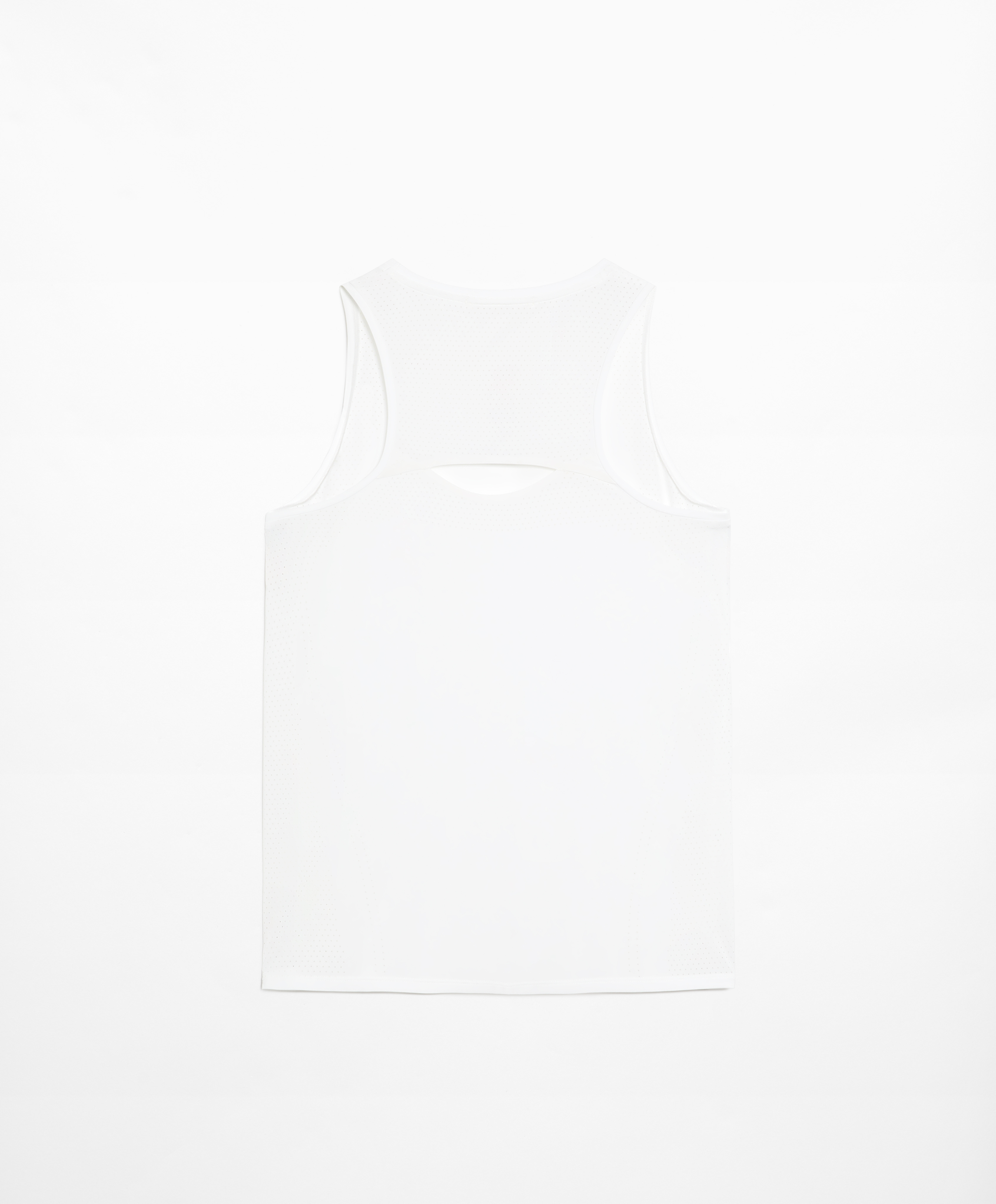 Sleeveless technical T-shirt with open back