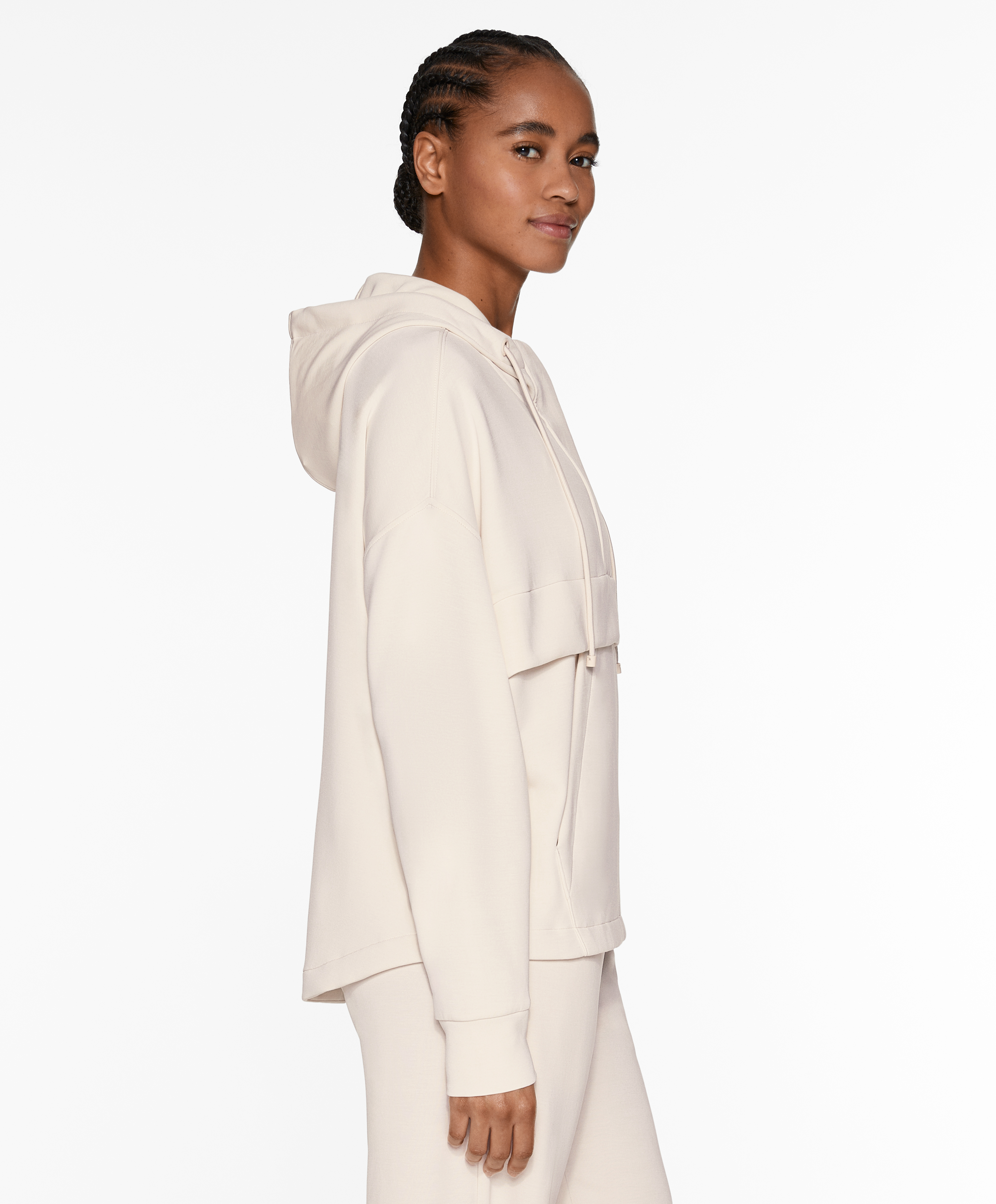 Soft-touch sweatshirt with modal and zip