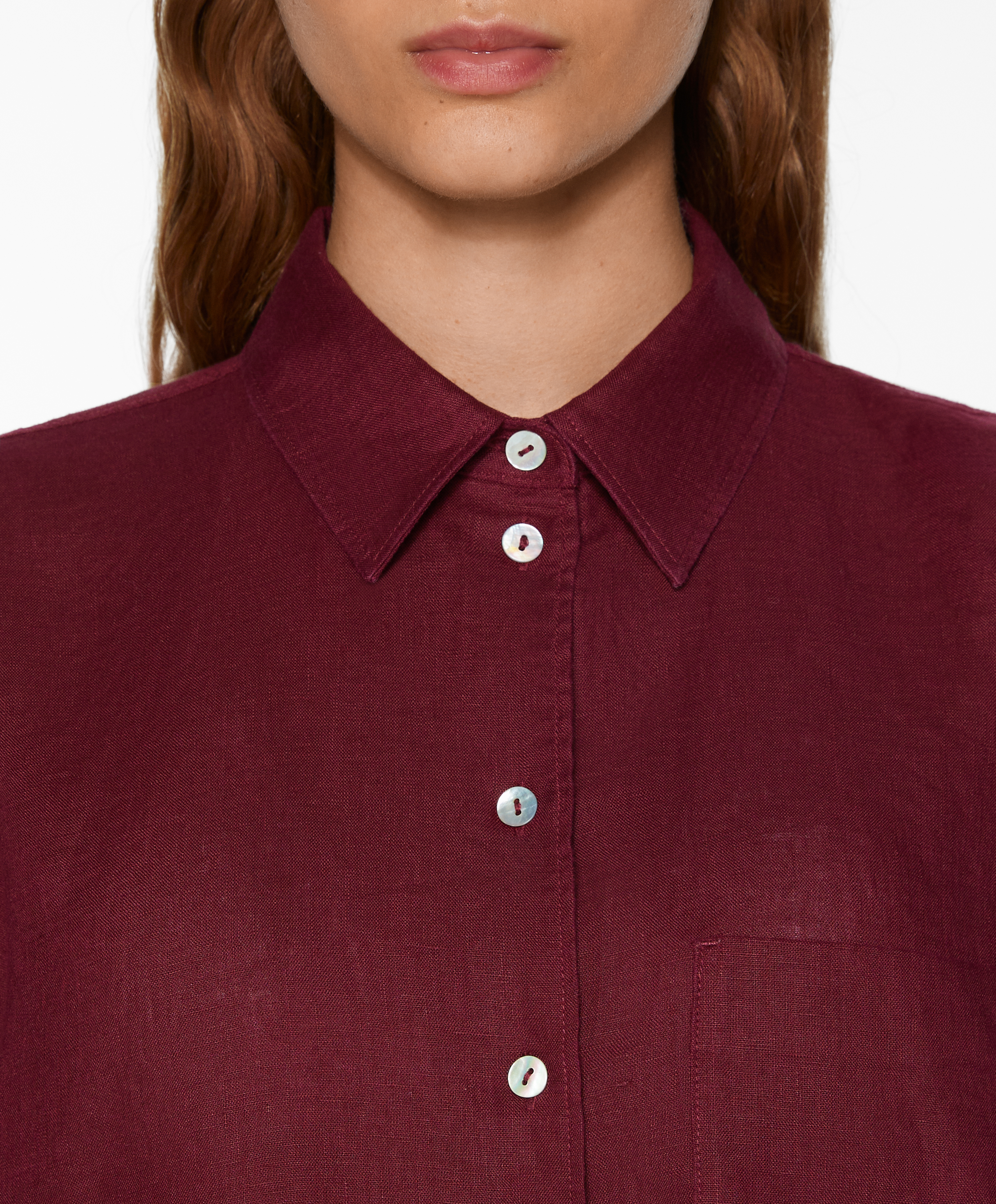 100% linen long-sleeved shirt