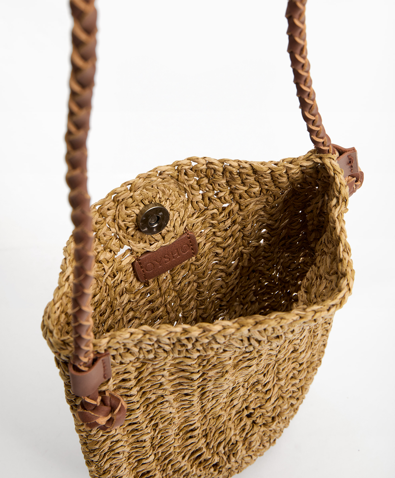 Mobile phone bag with braided crossover strap