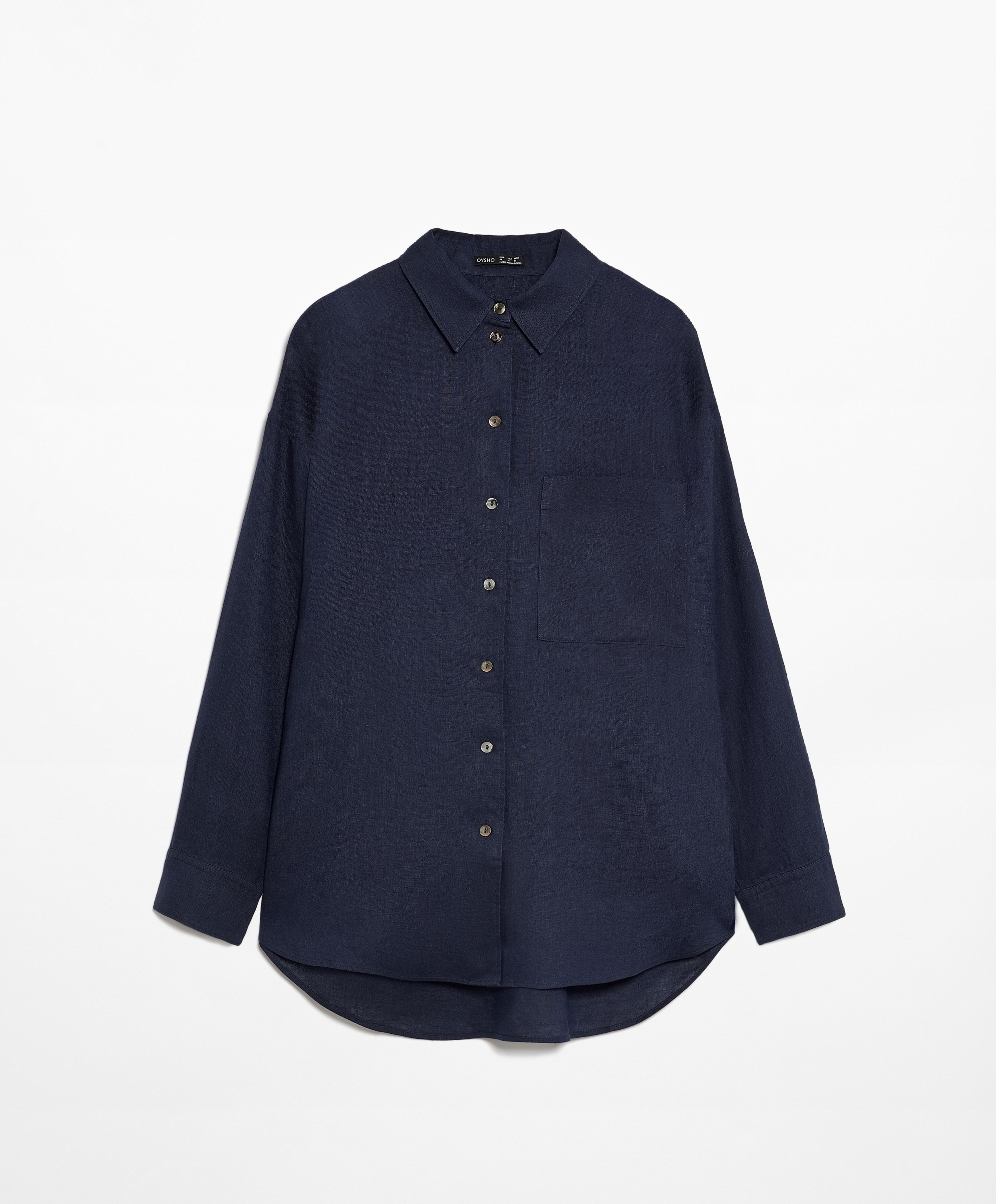 100% linen long-sleeved shirt