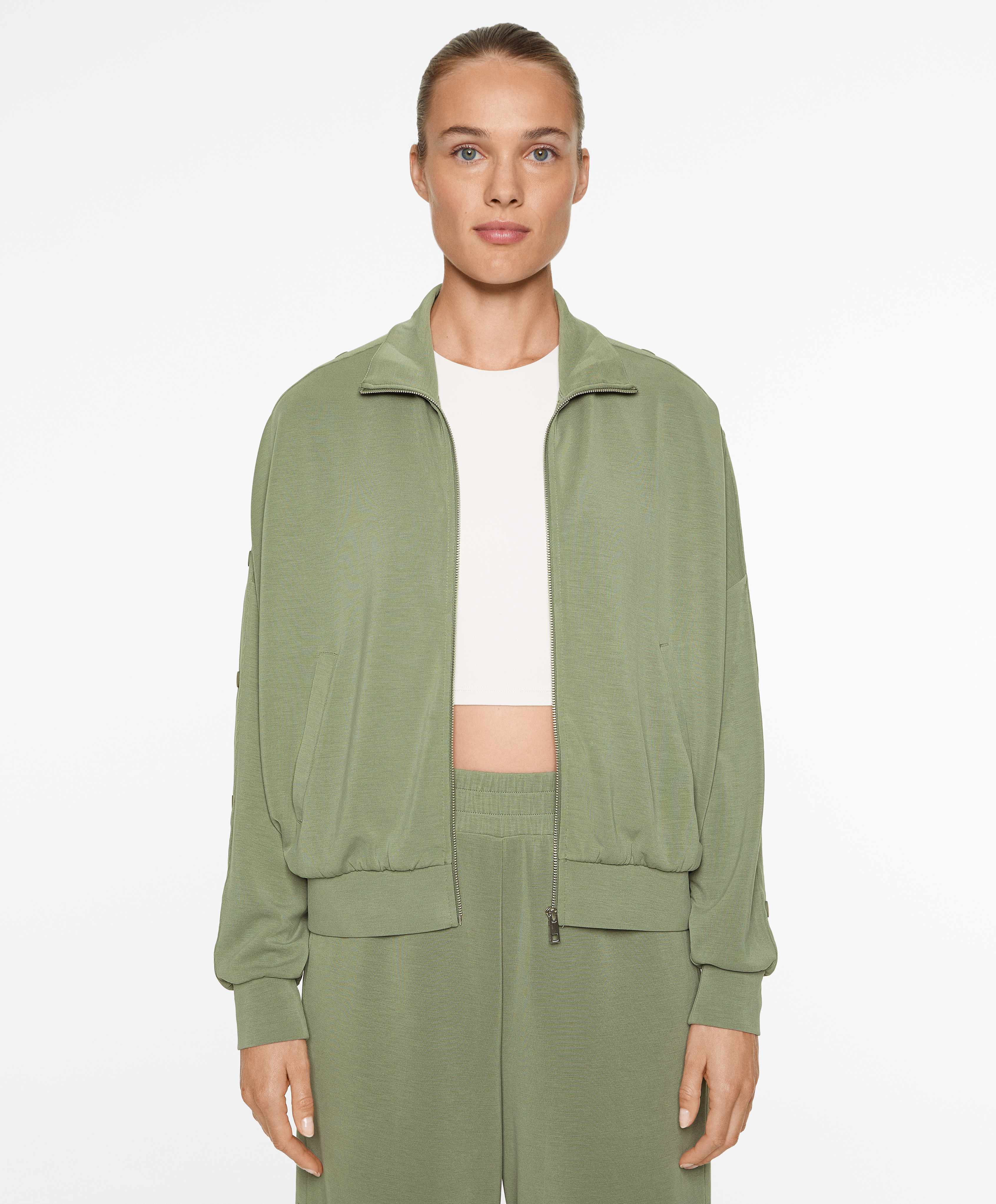 Jacket with modal and buttons