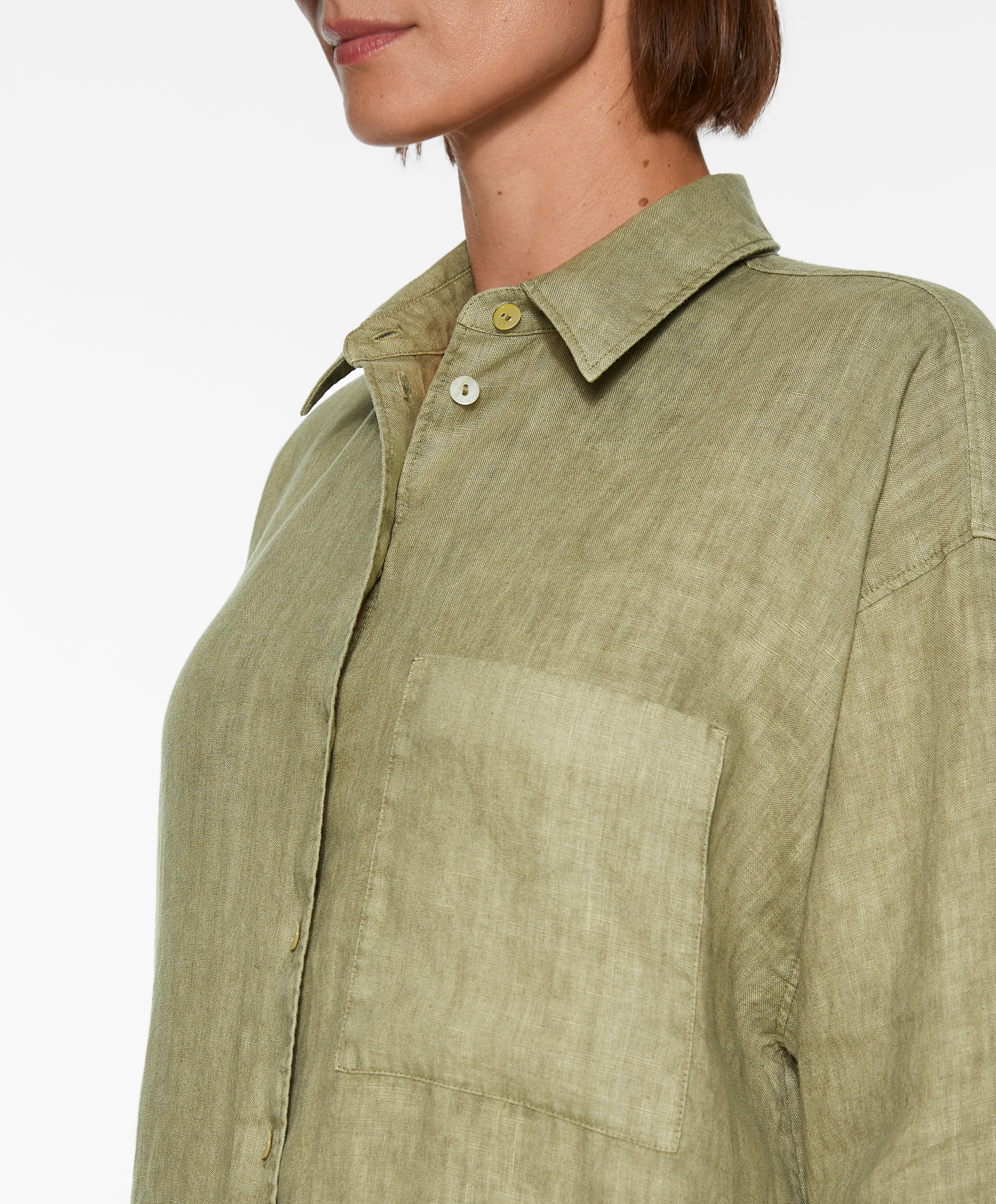 100% linen long-sleeved shirt