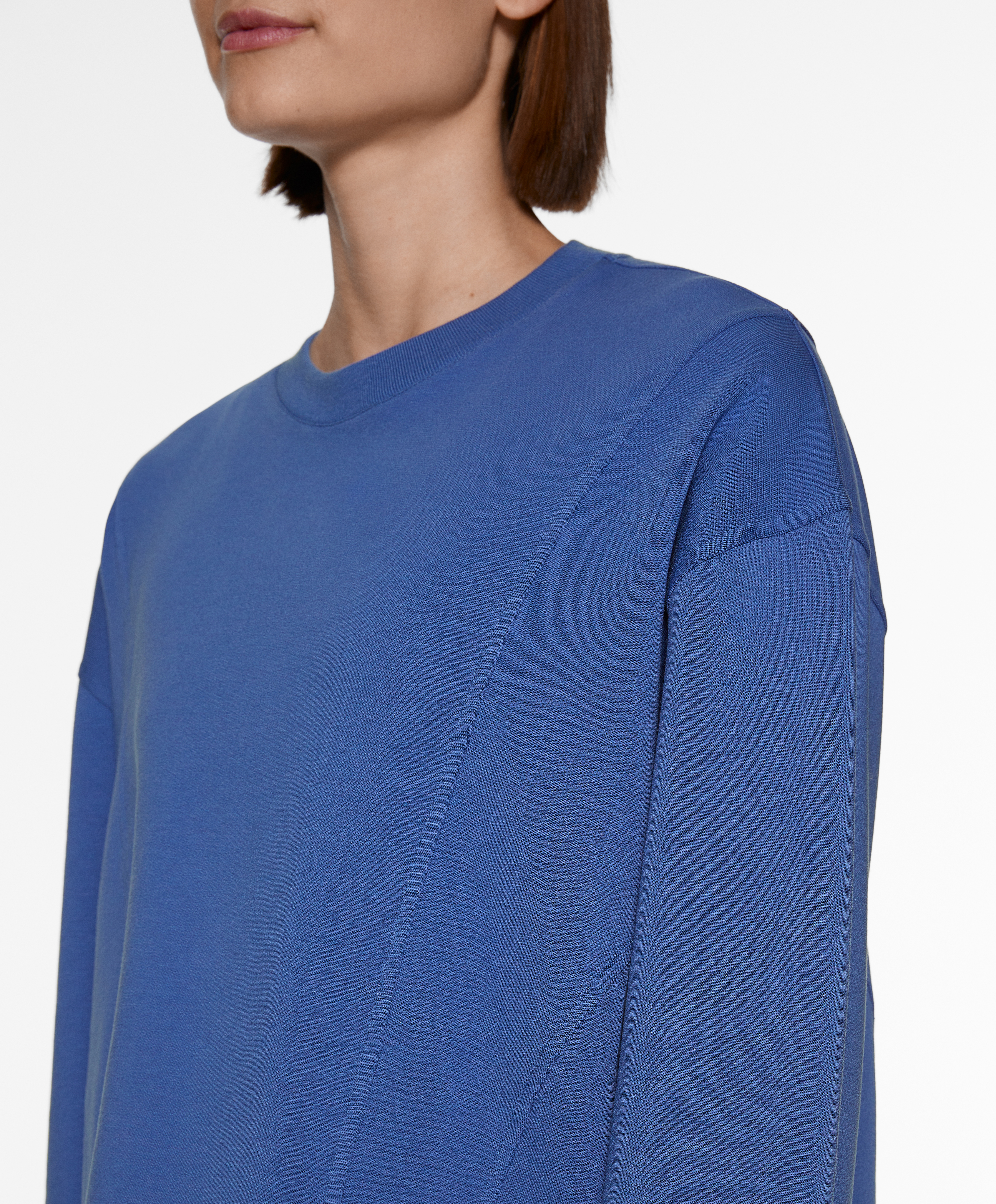 Crop sweatshirt with cotton and modal