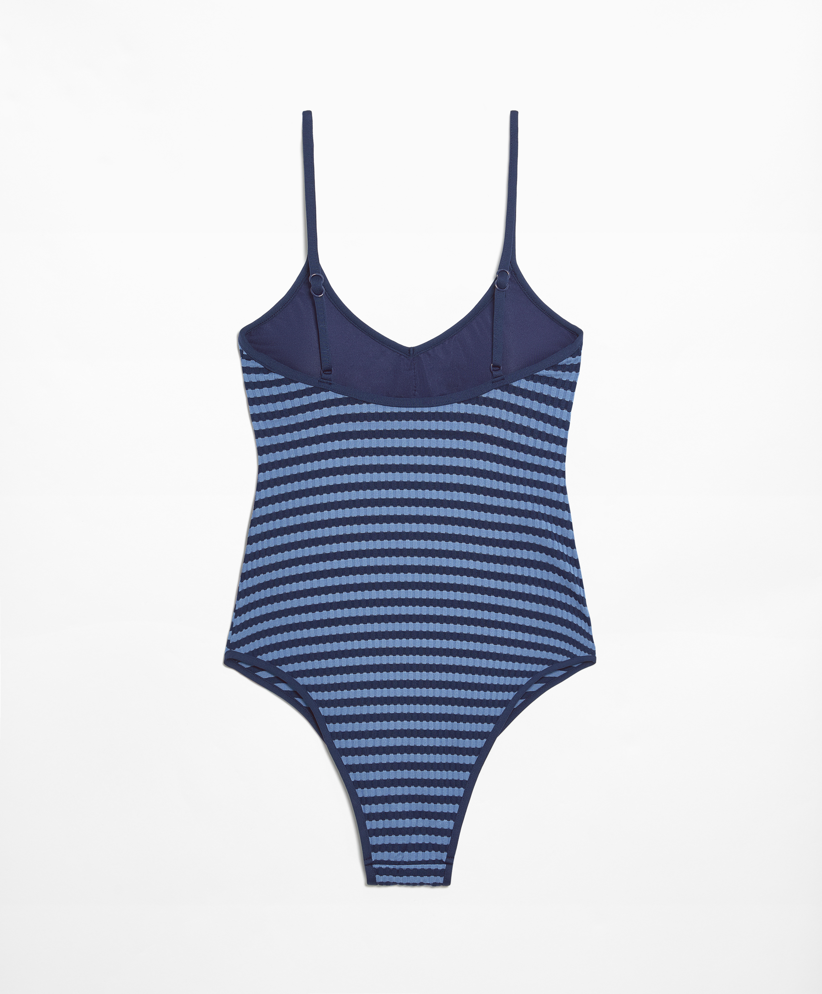 Textured stripe triangle swimsuit