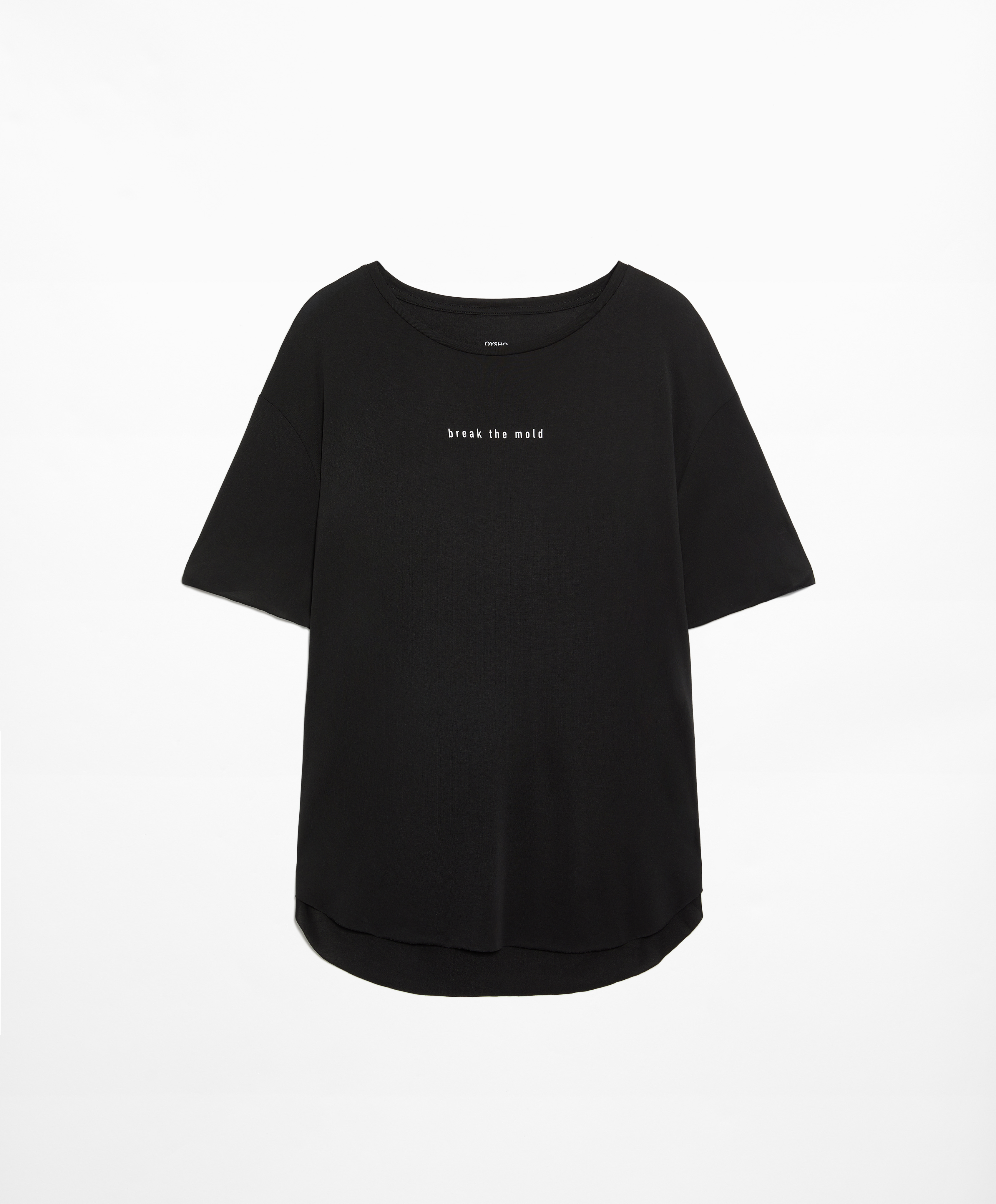 Modal blend short-sleeved slogan T-shirt