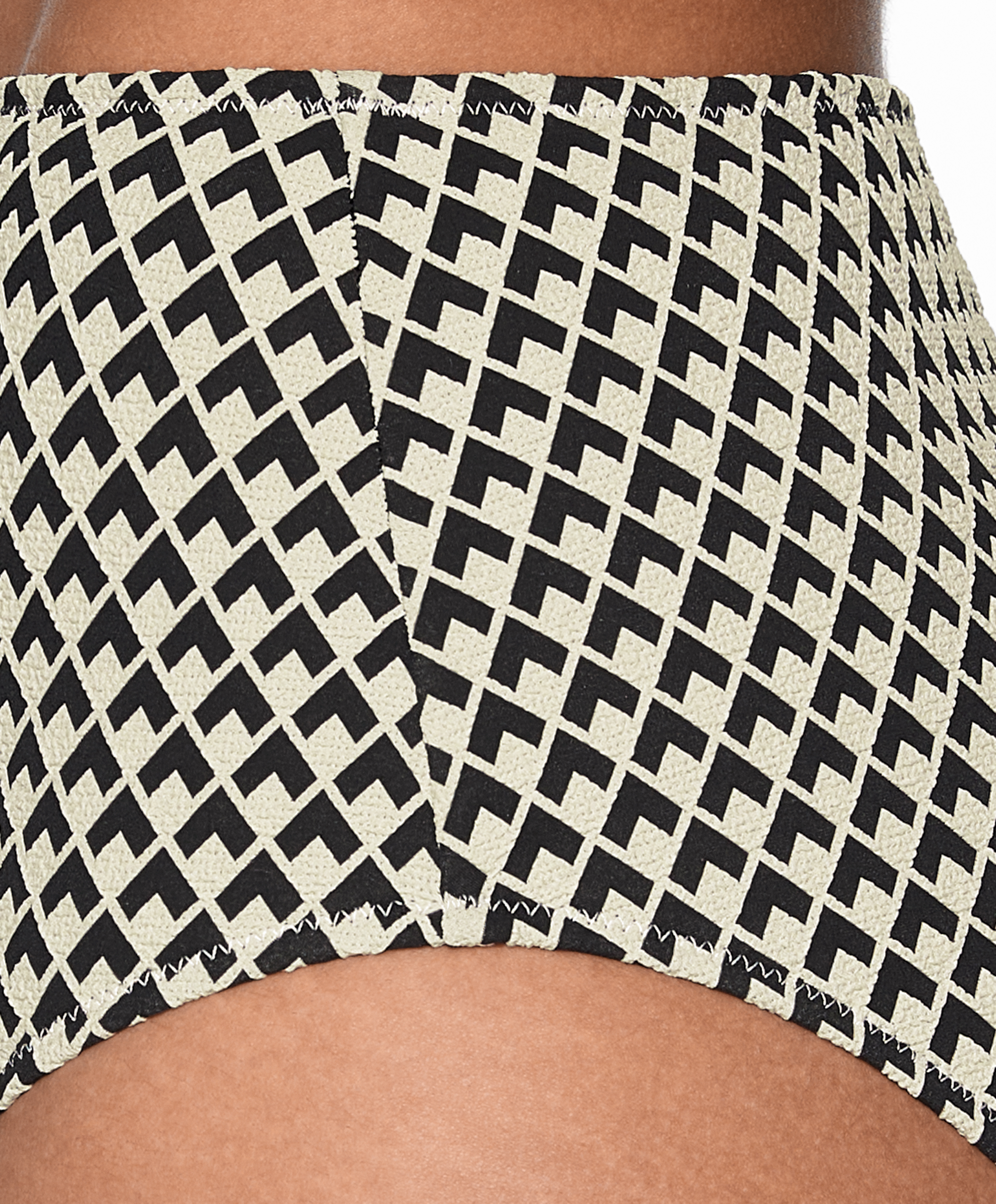 Geometric jacquard high-rise bikini briefs