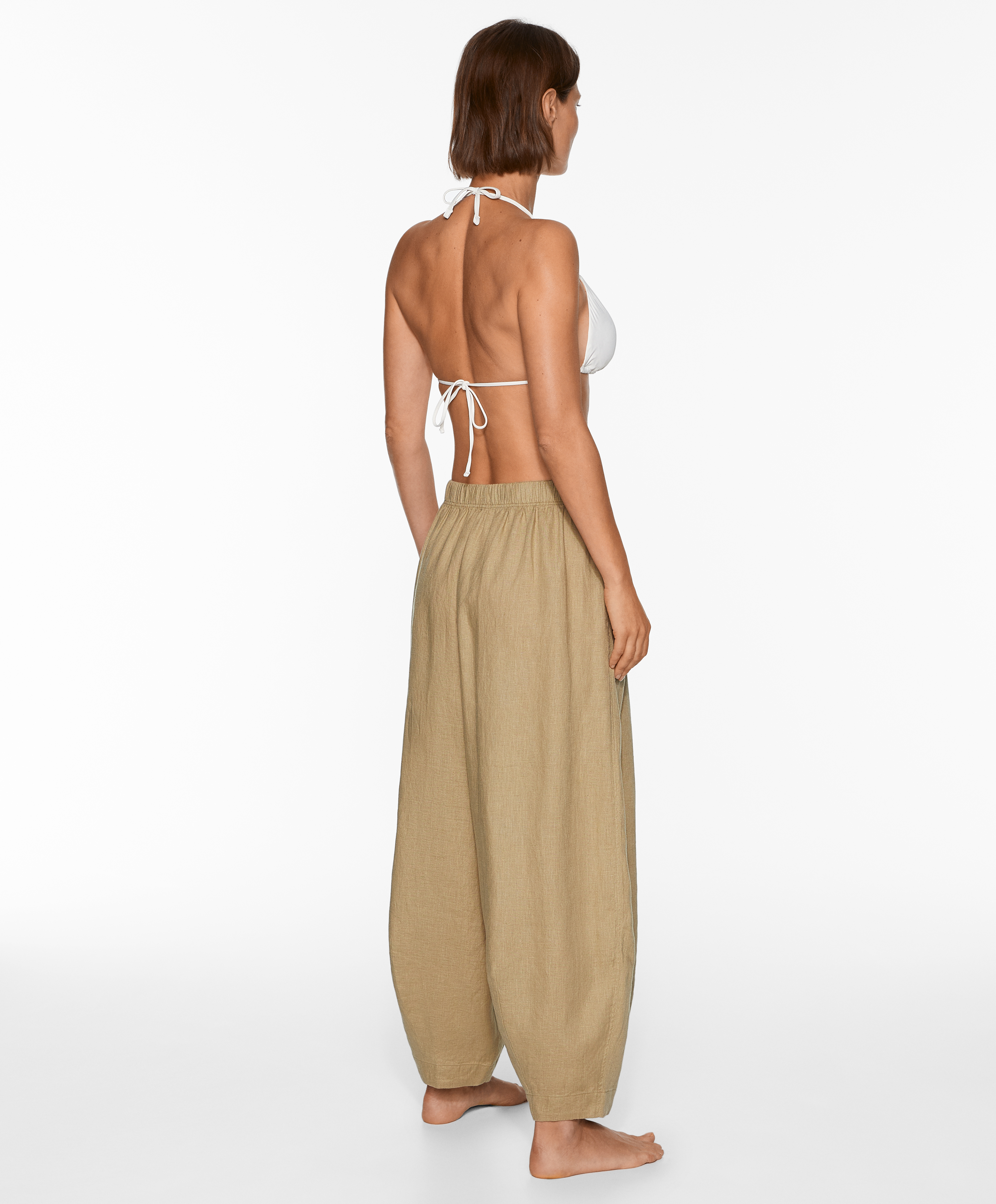 100% linen balloon trousers