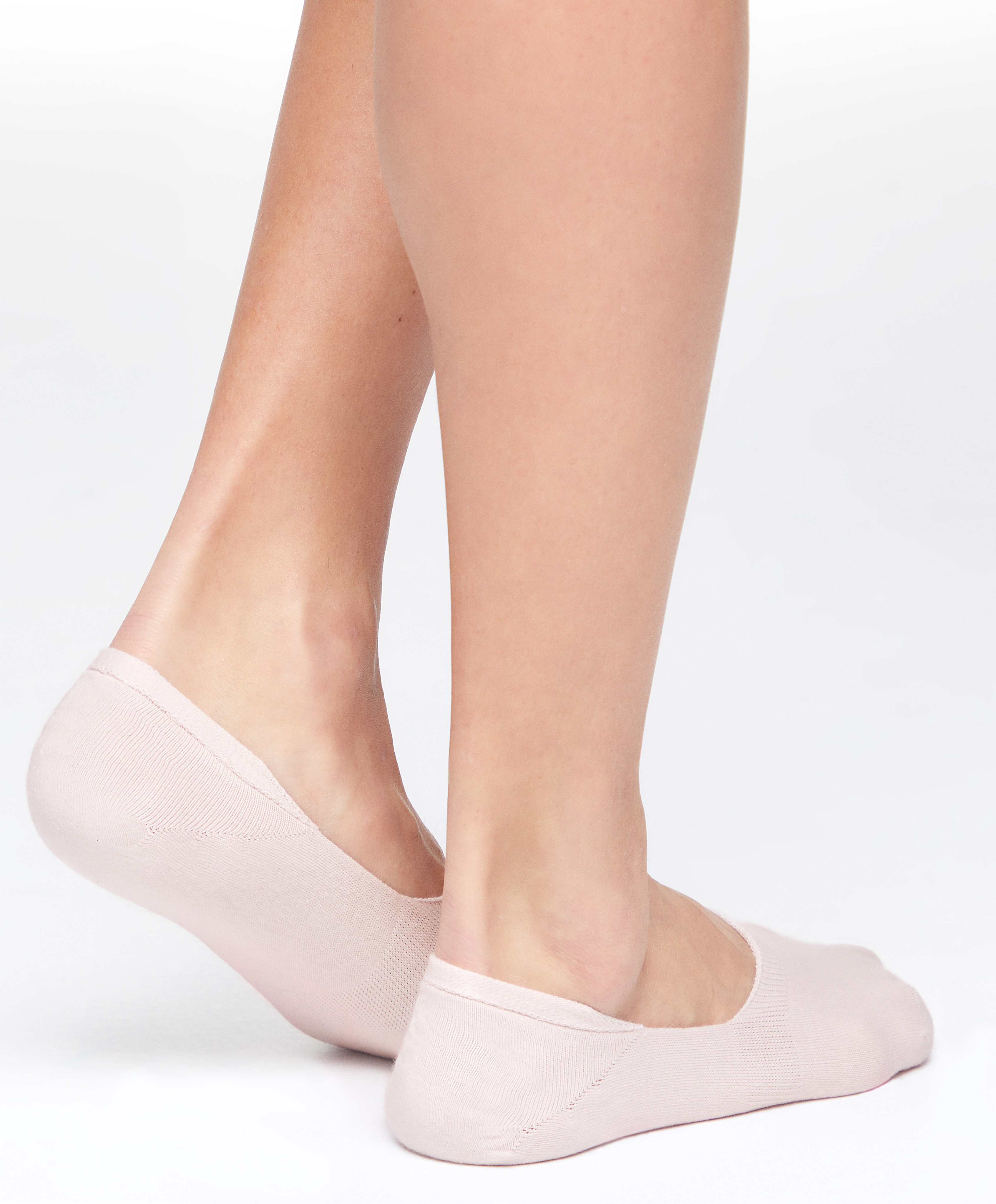 2 pairs of high-cut cotton blend invisible socks