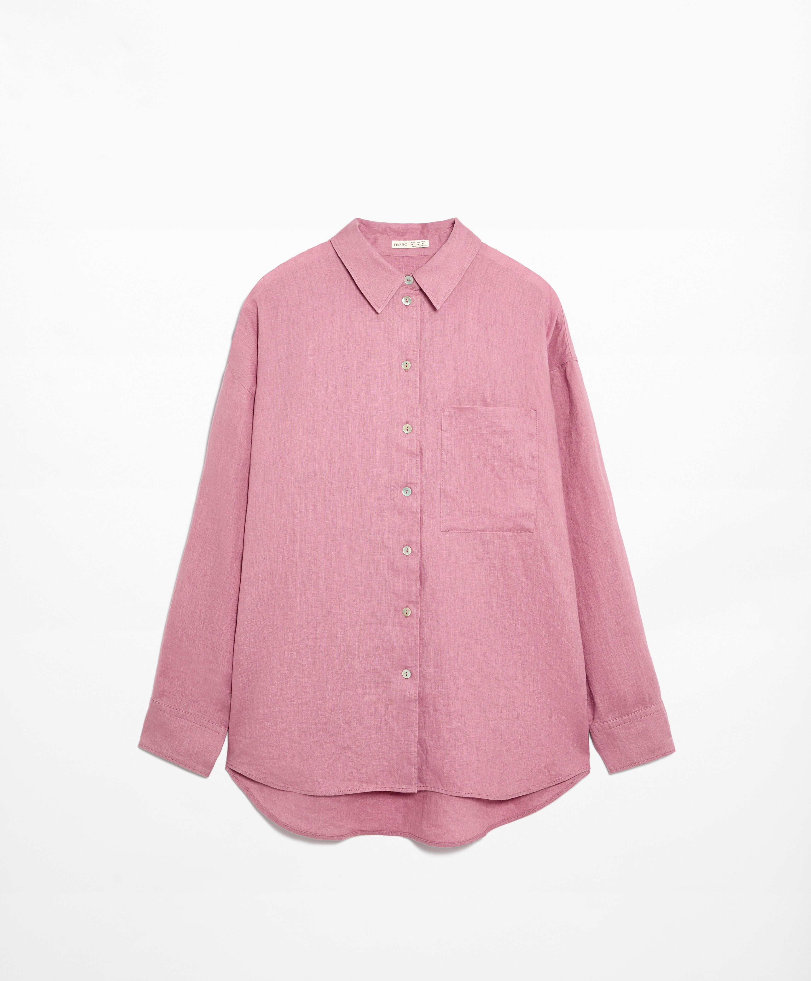 100% linen long-sleeved shirt
