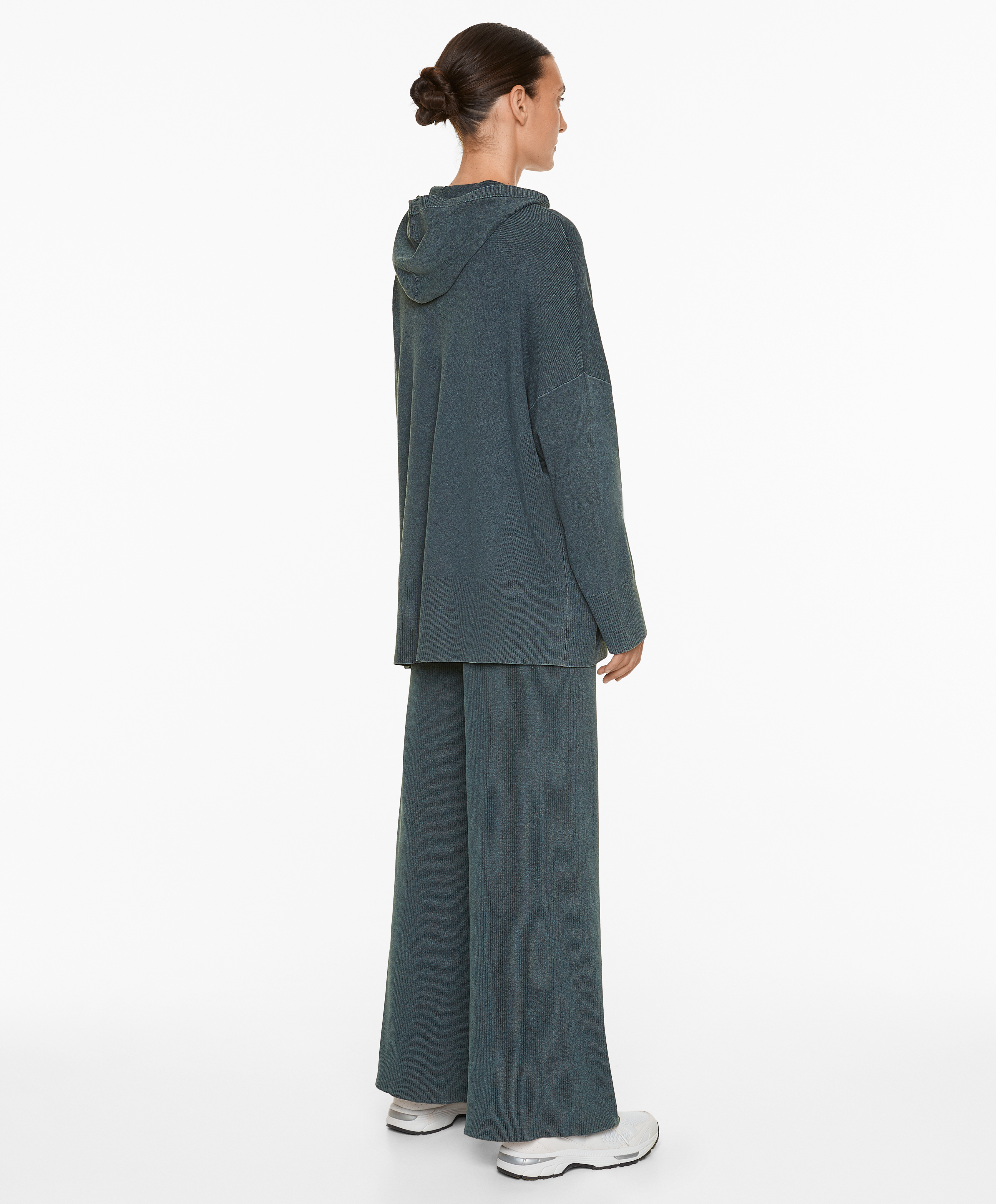 Hooded knit sweatshirt