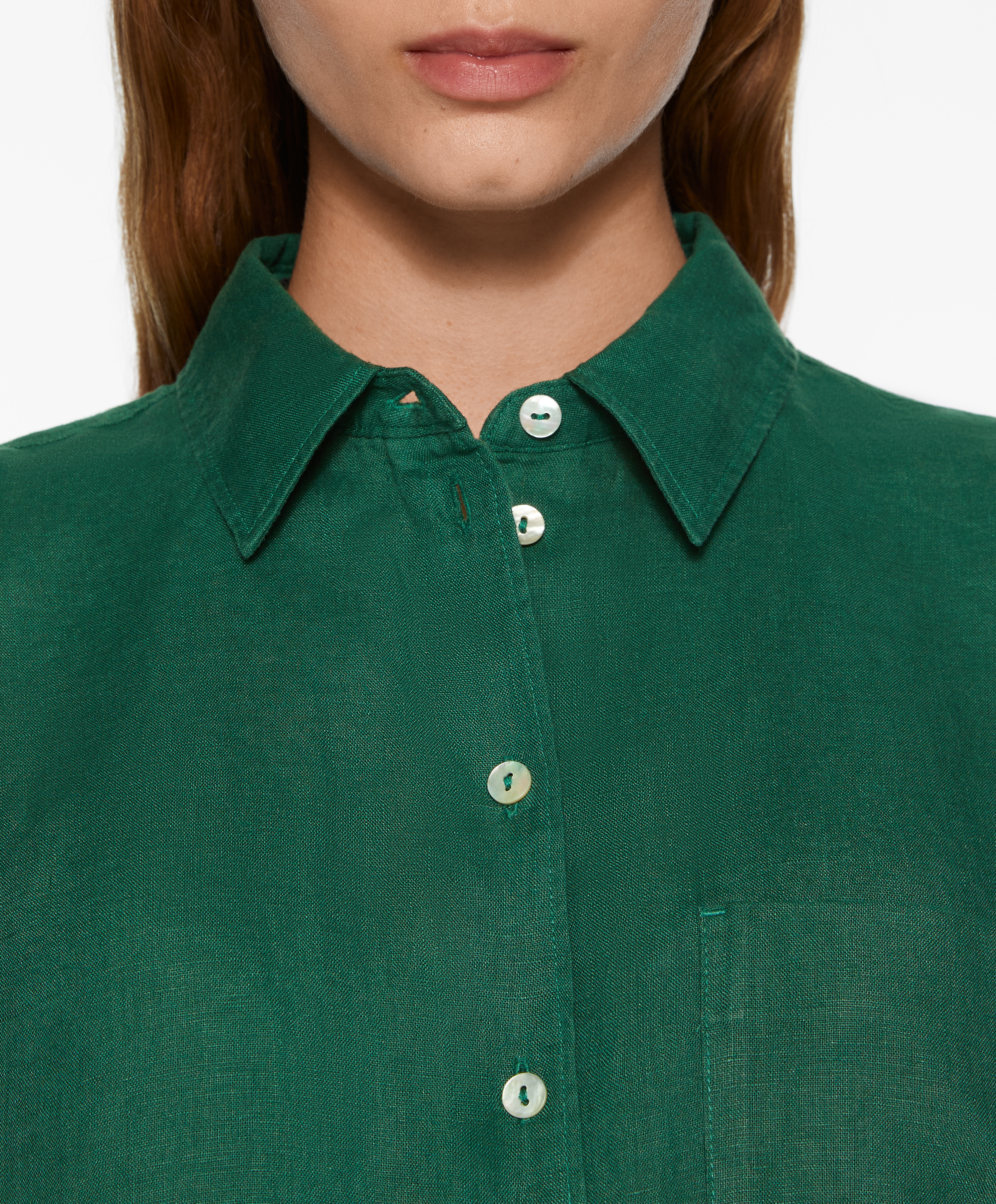 100% linen long-sleeved shirt