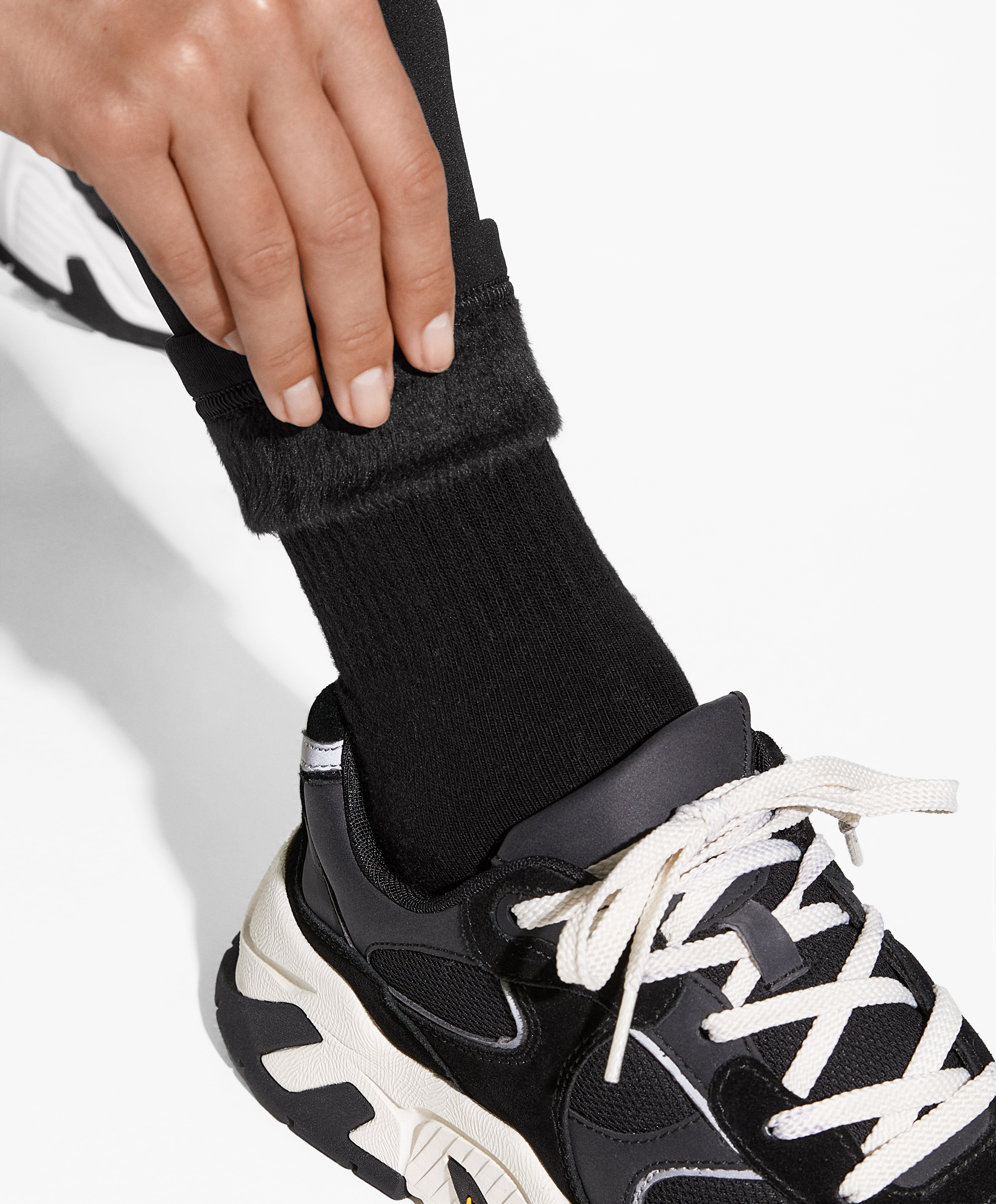 Super-extra-warm seamless 65cm ankle-length leggings