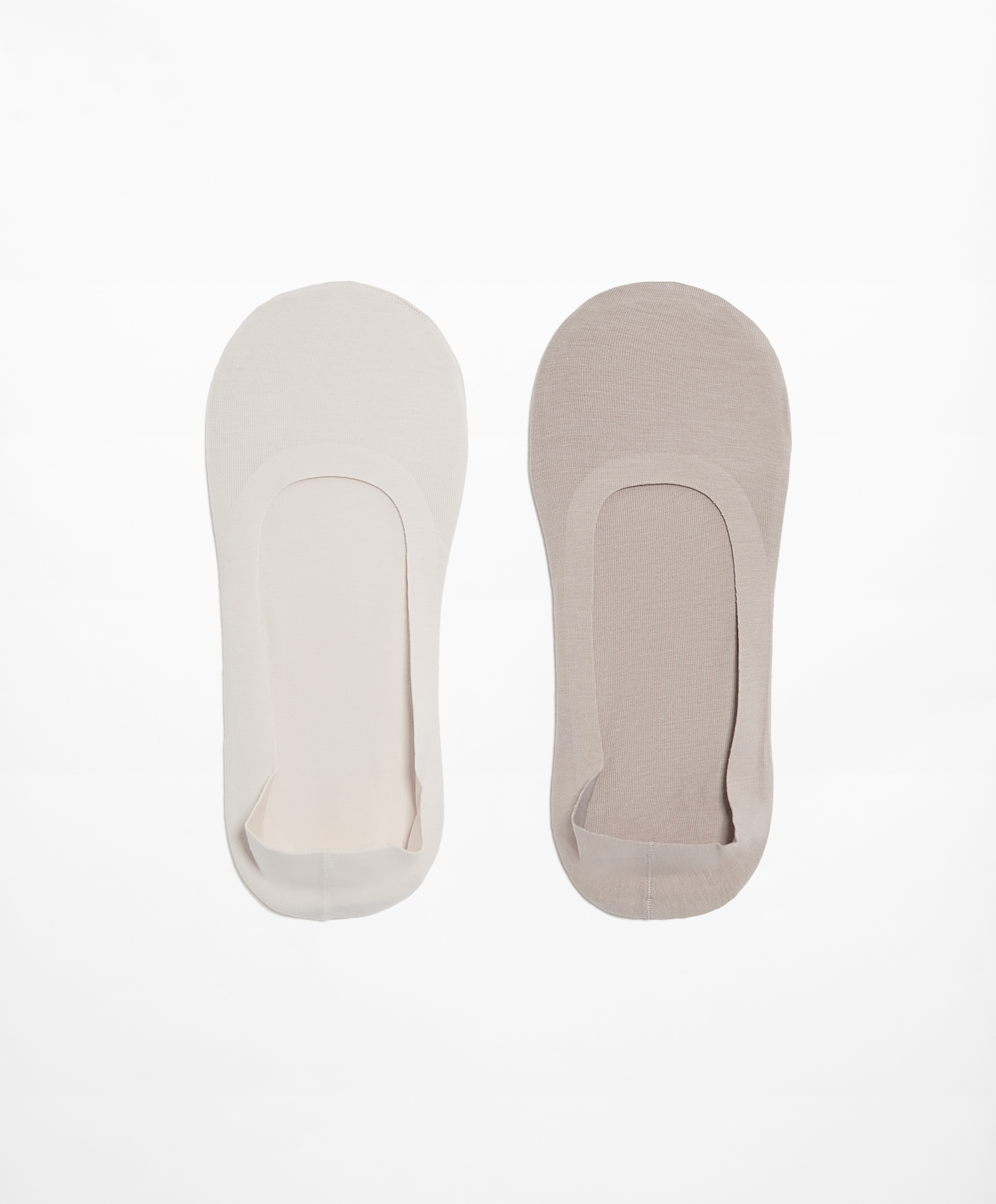 2 pairs of medium-cut cotton blend invisible socks