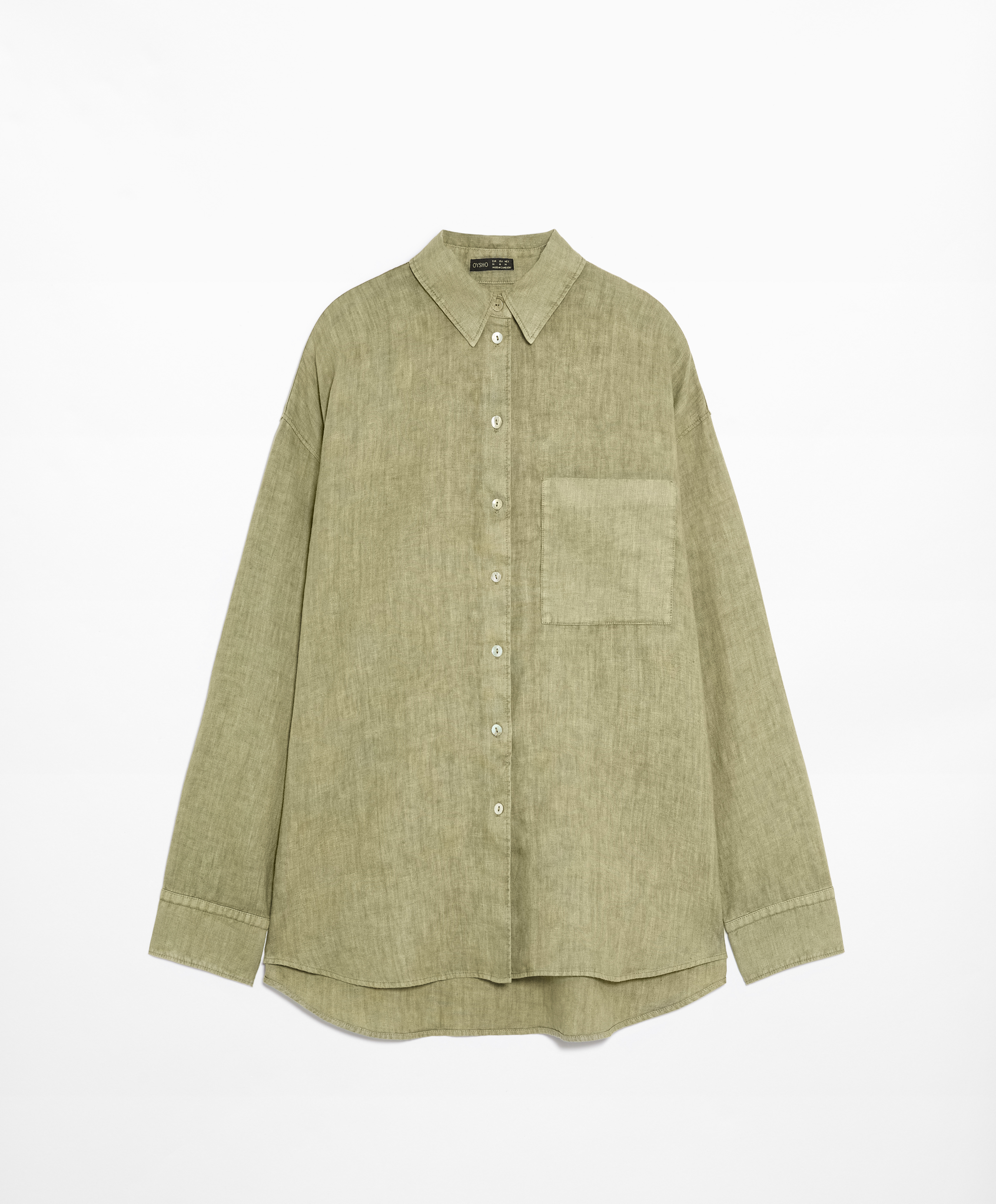 100% linen long-sleeved shirt