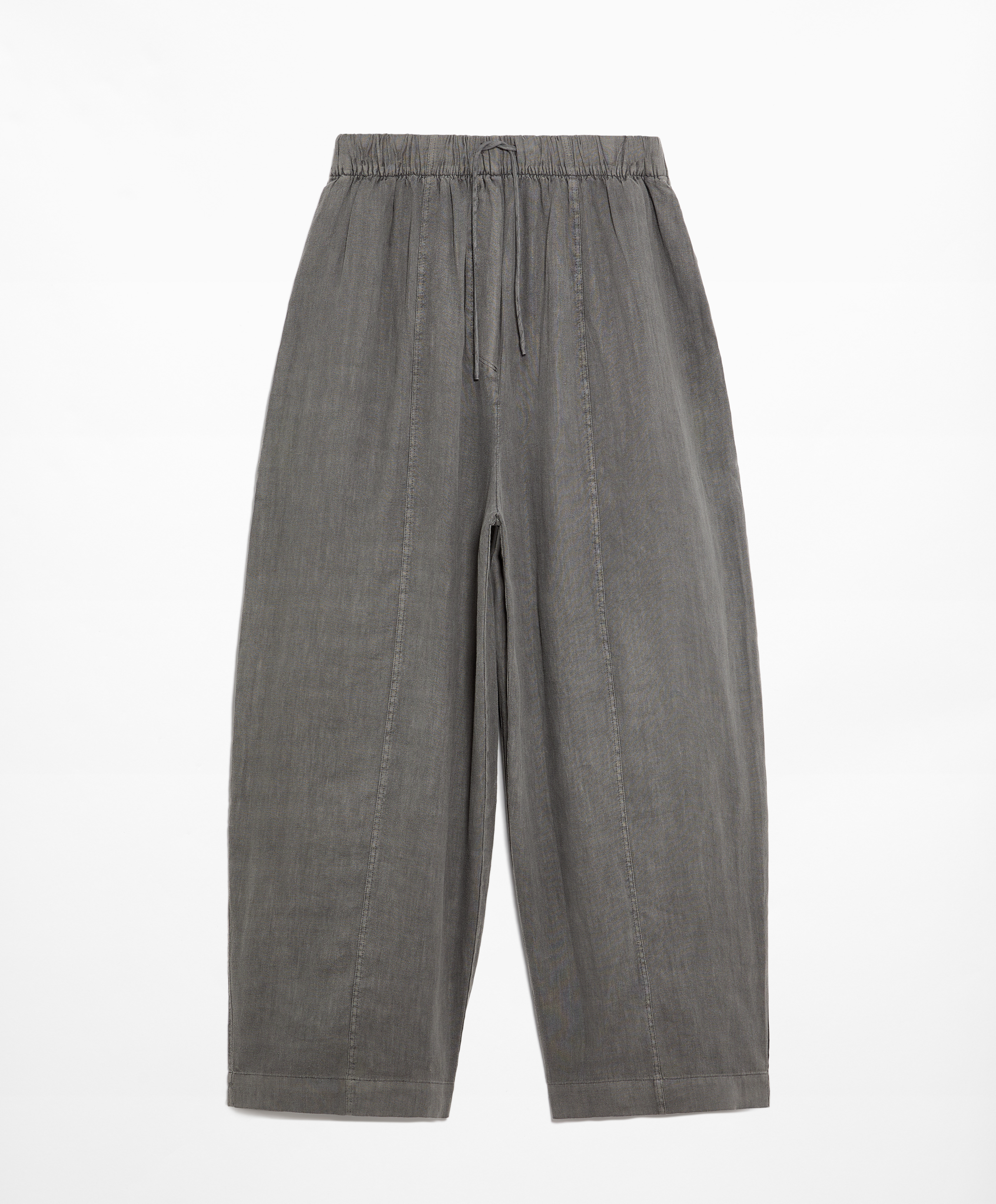 100% linen barrel trousers
