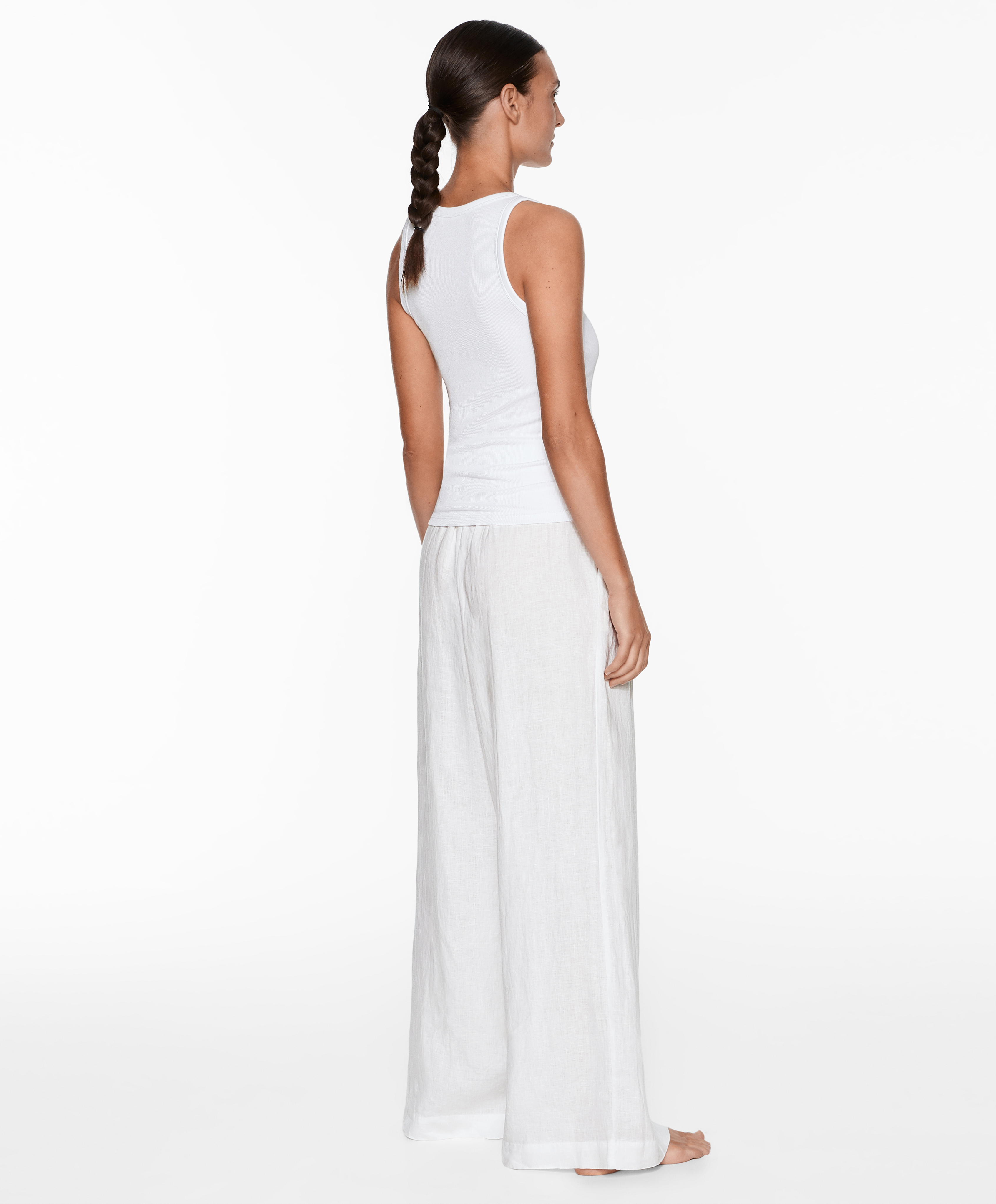 Rib vest top with cotton and modal