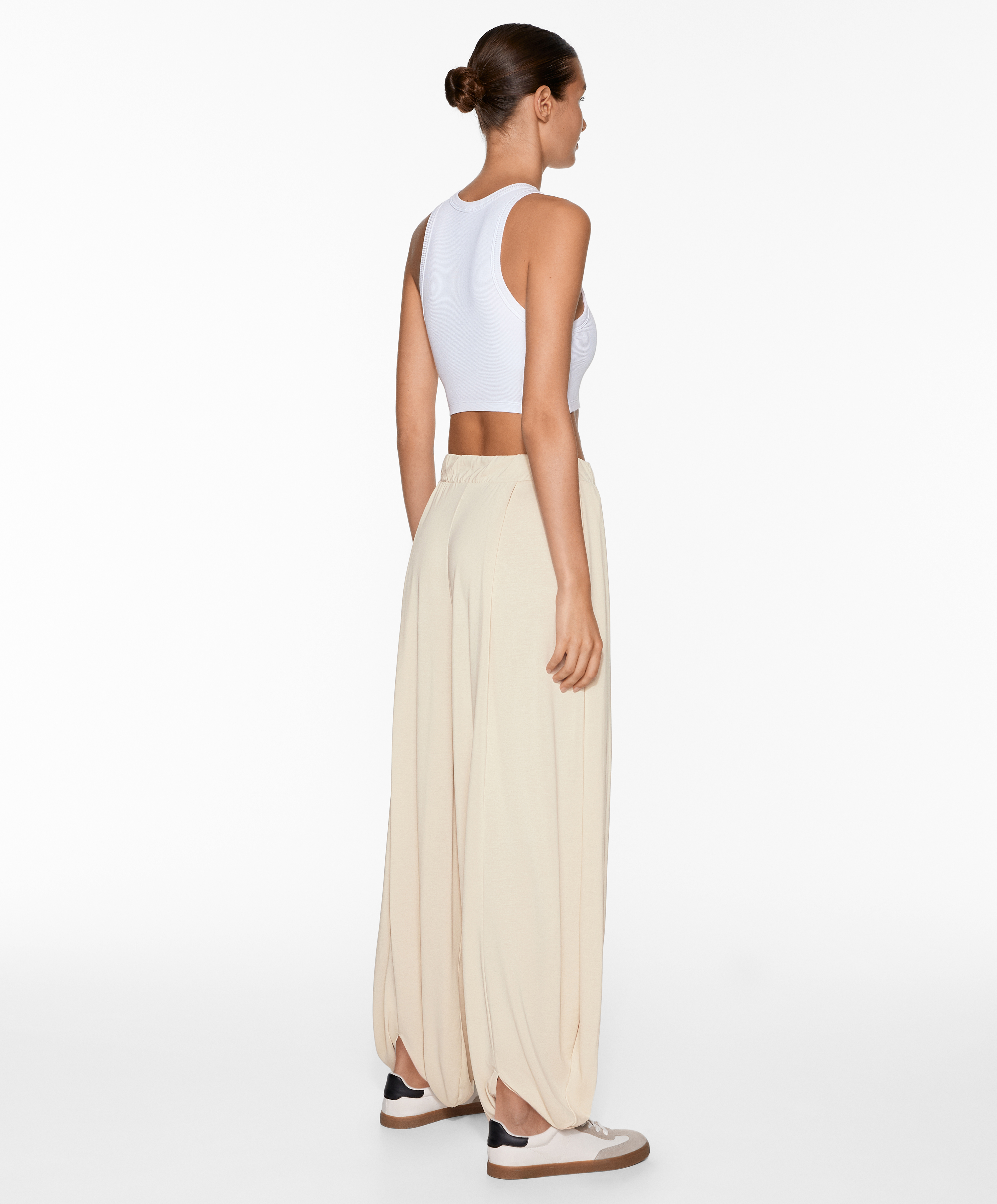 Modal blend wide-leg trousers