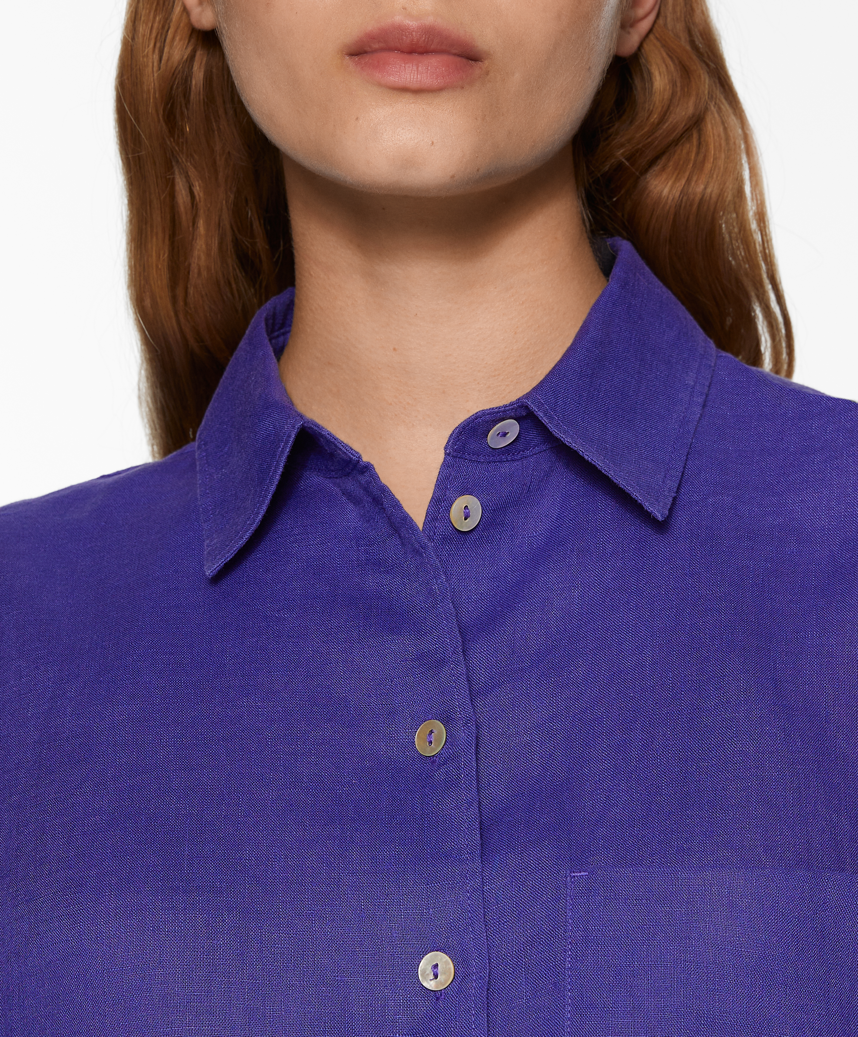 100% linen long-sleeved shirt