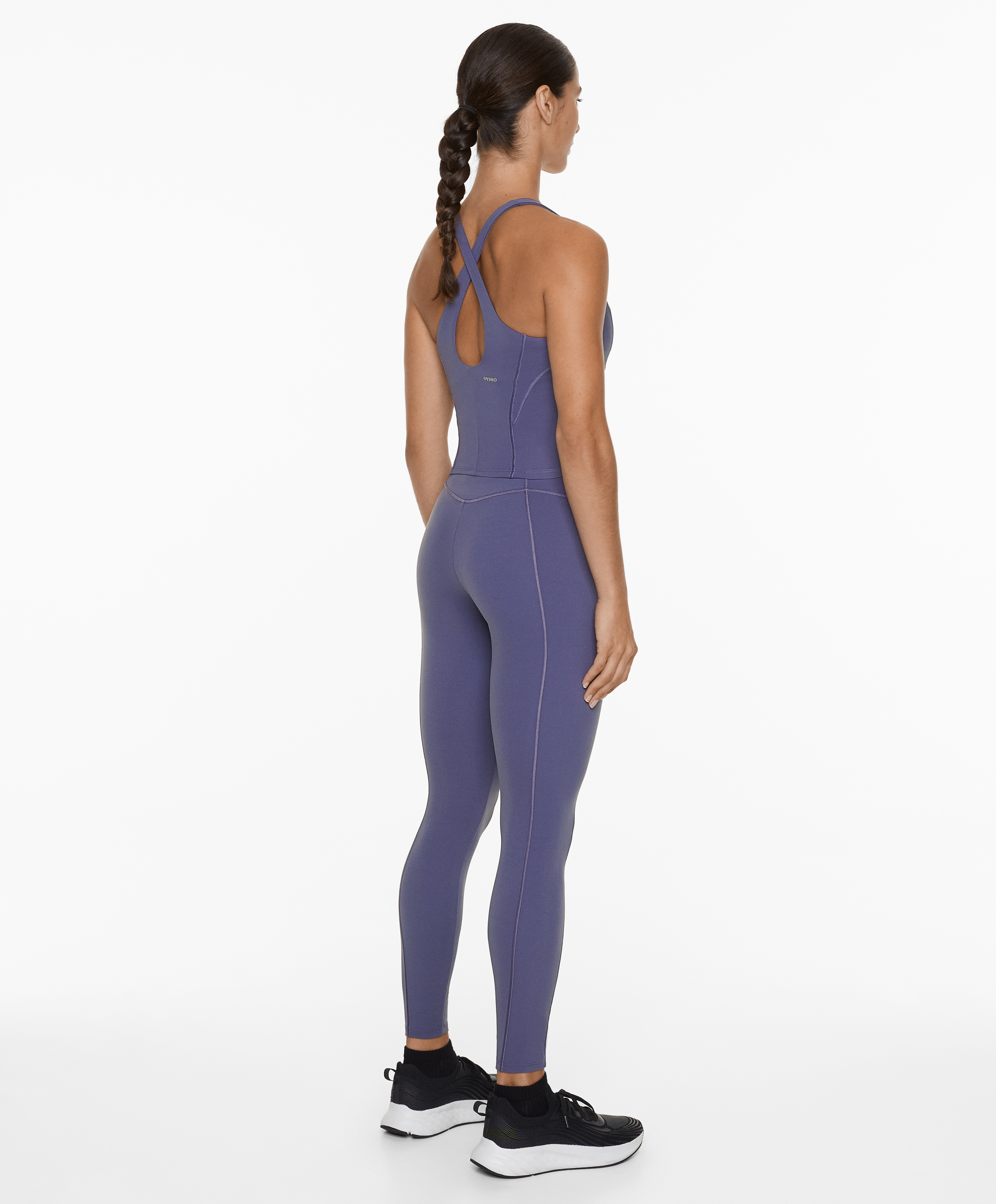 Comfortlux super-high-rise 65cm ankle-length leggings with overlocking detail