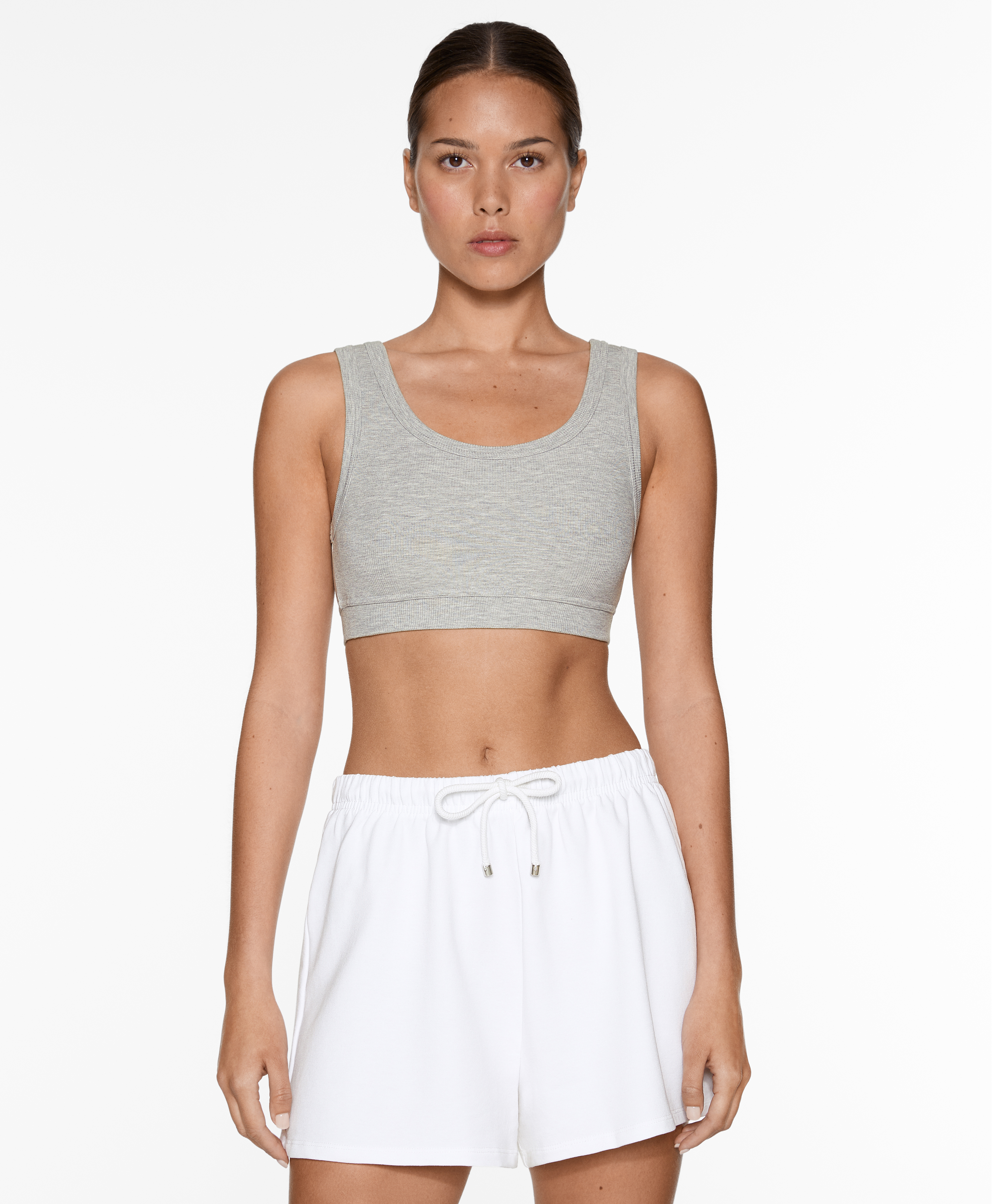 Rib bra top with modal