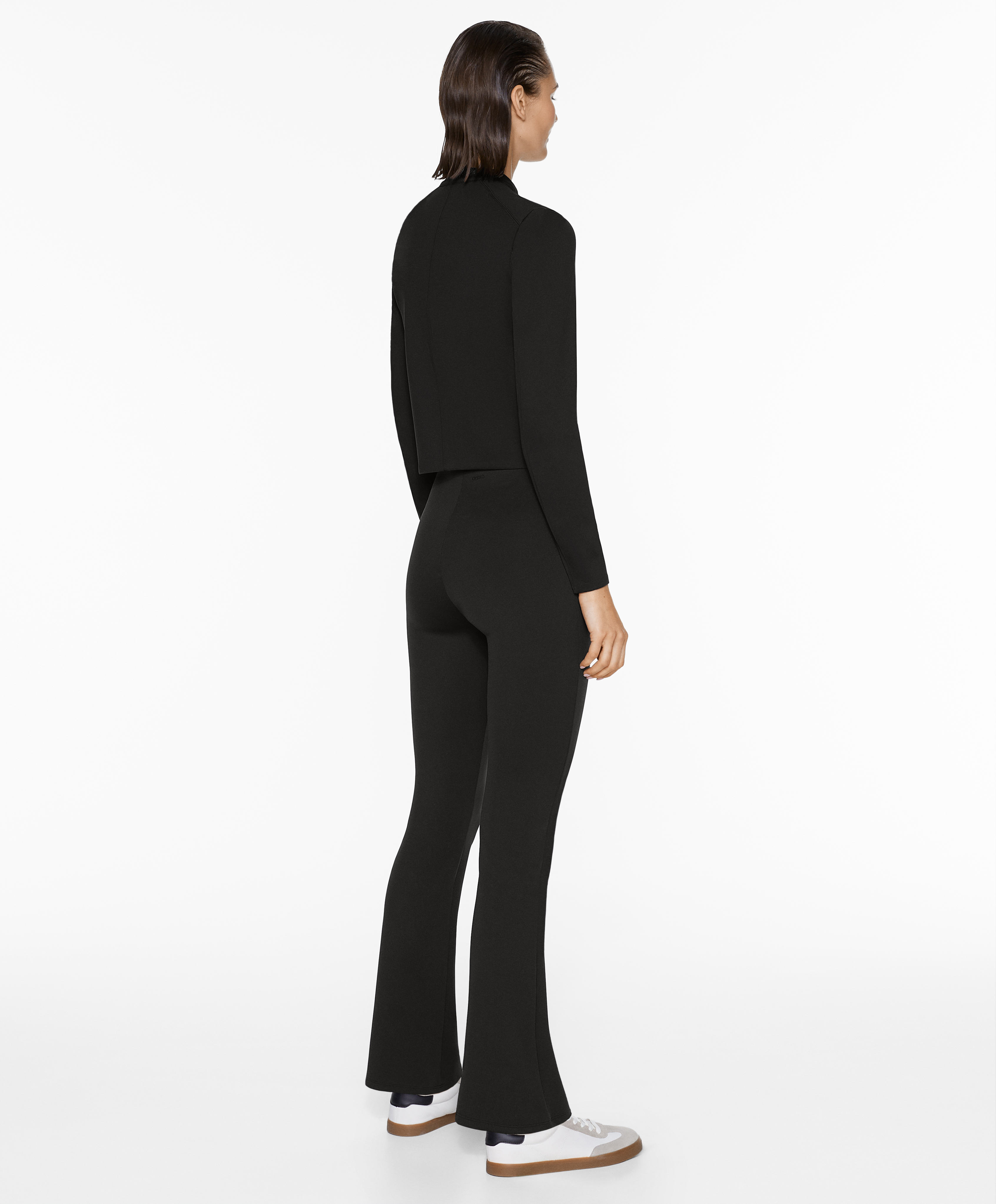 Neoprene-effect flare trousers