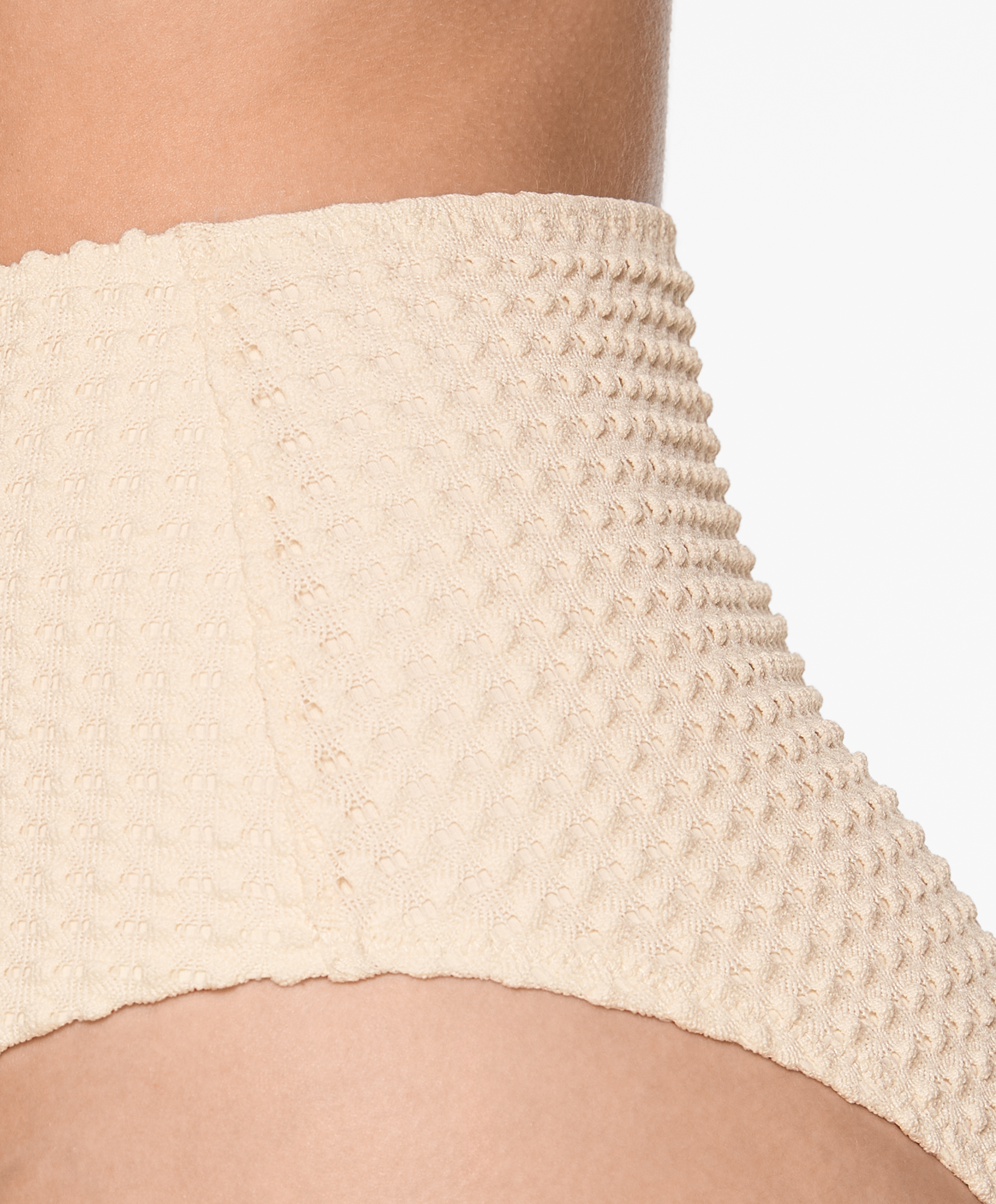 Bubble textured high-waisted bikini briefs