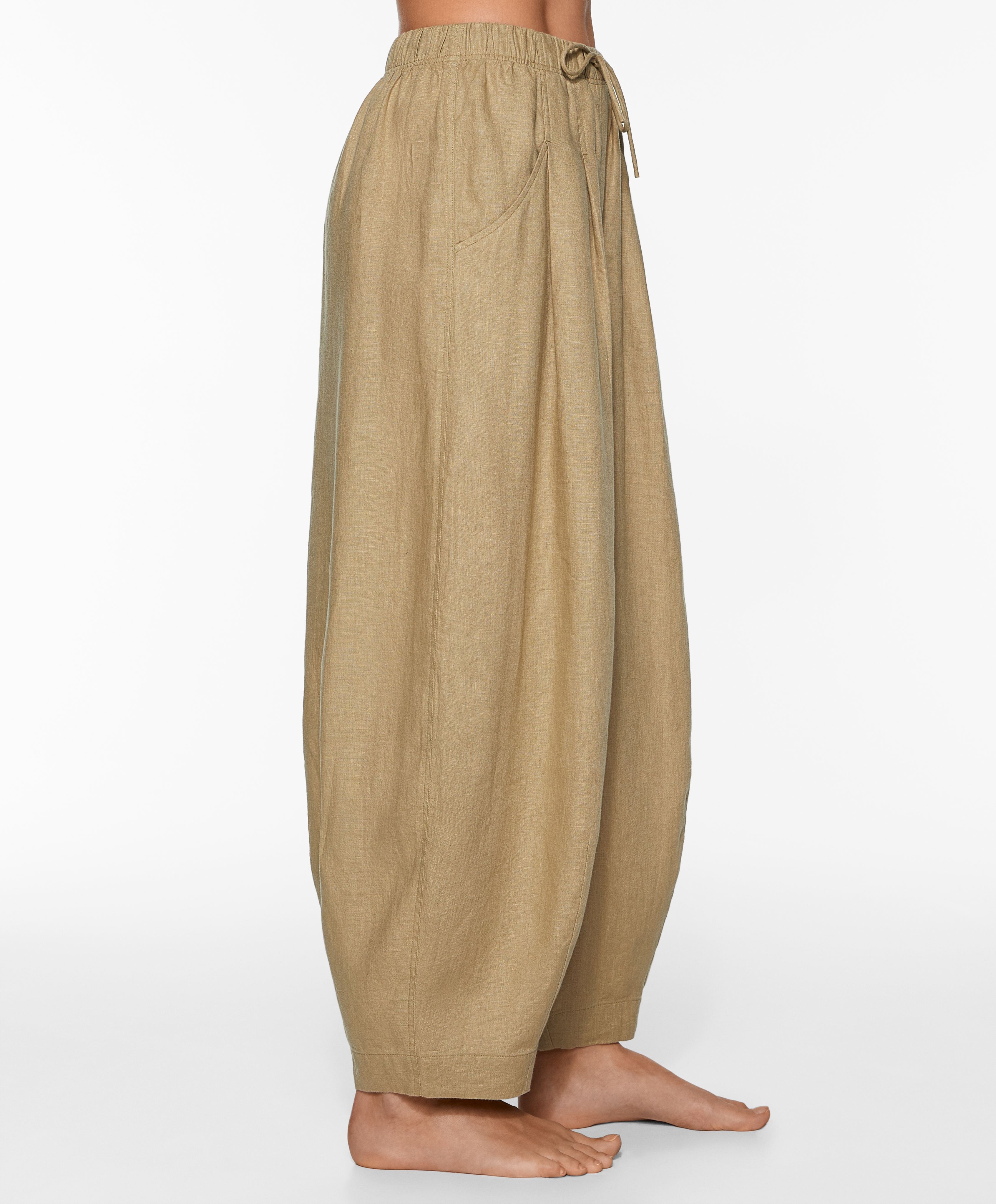 100% linen balloon trousers