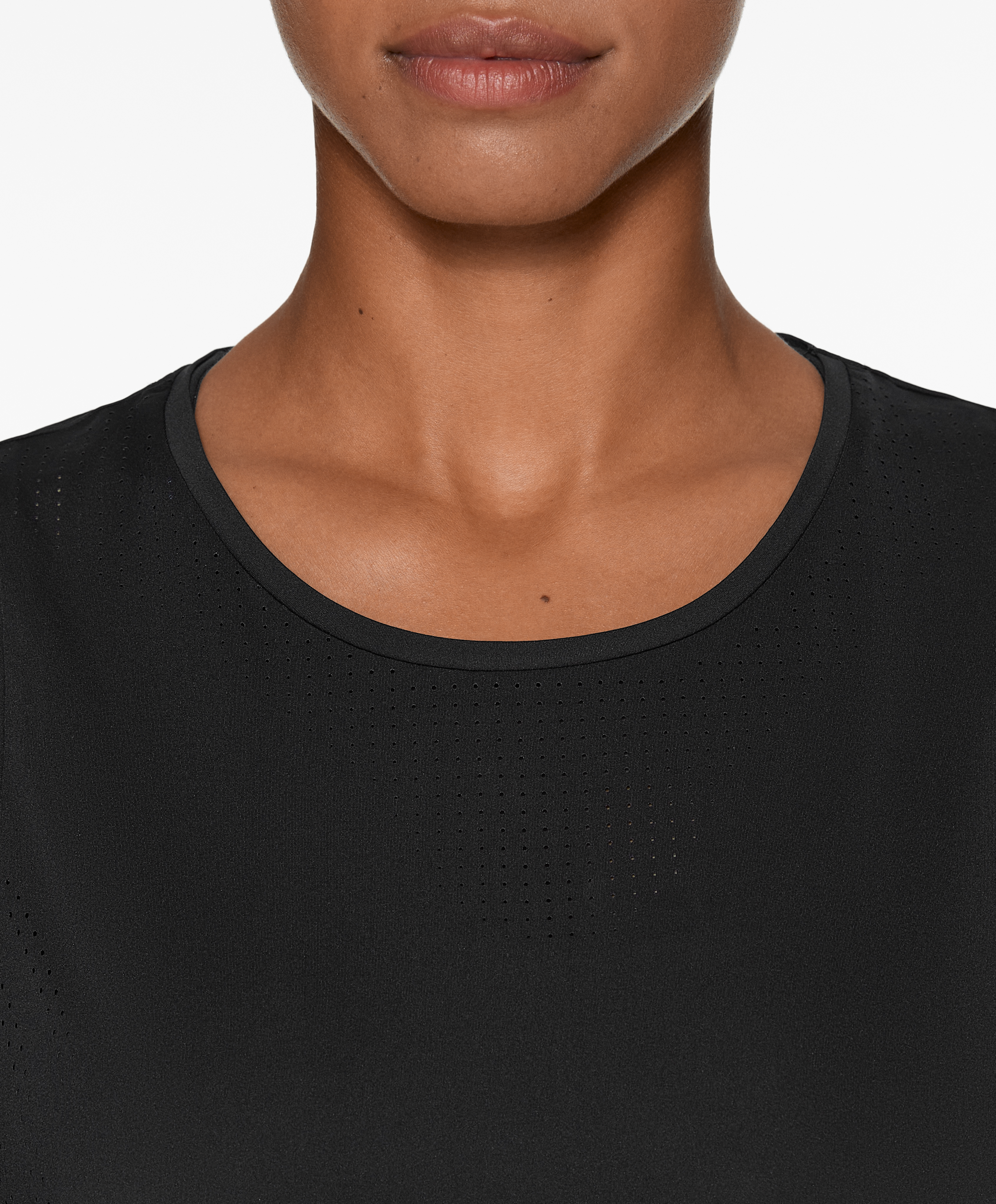 Sleeveless cropped technical T-shirt