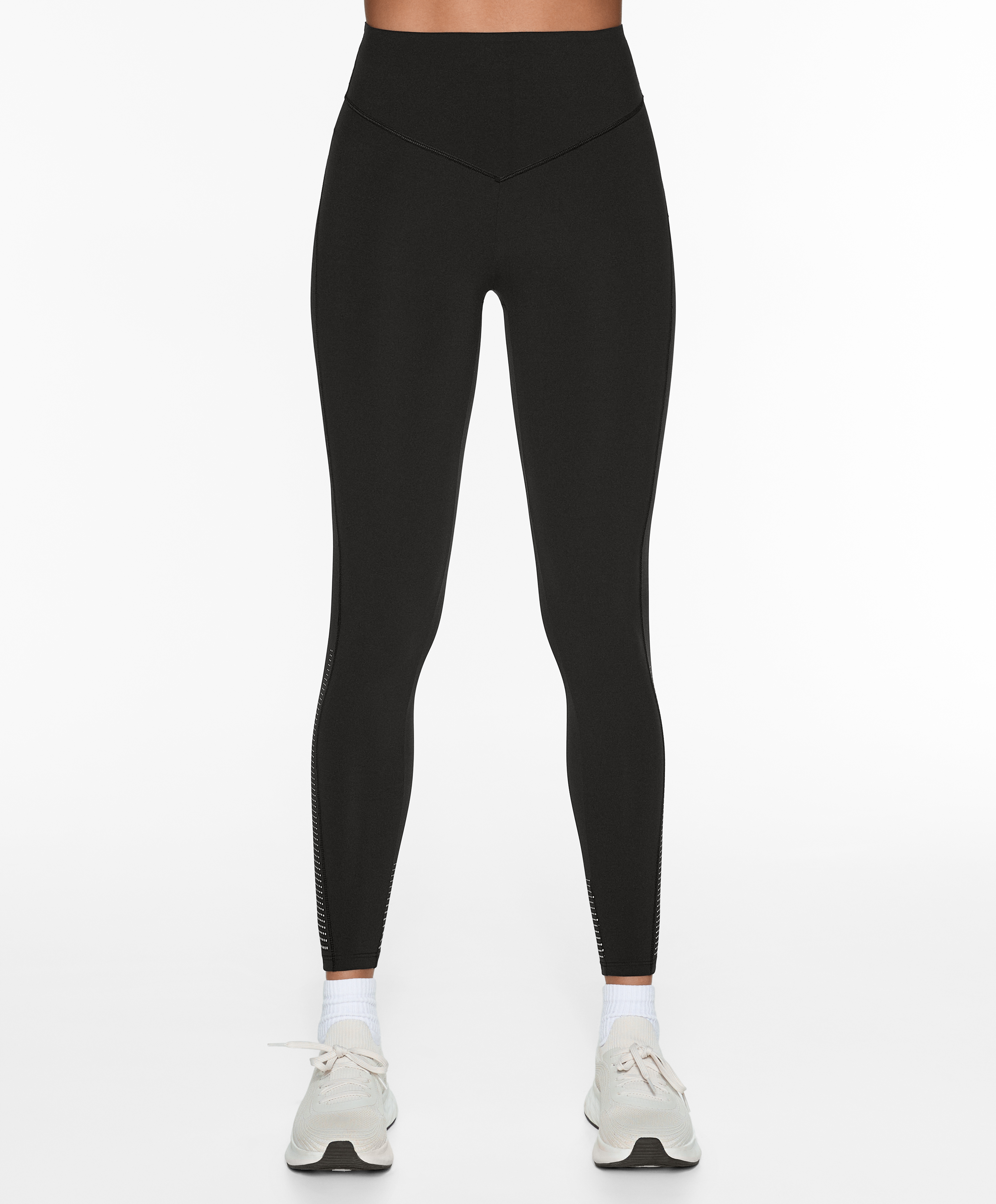 Compressive running high-rise 65cm ankle-length leggings