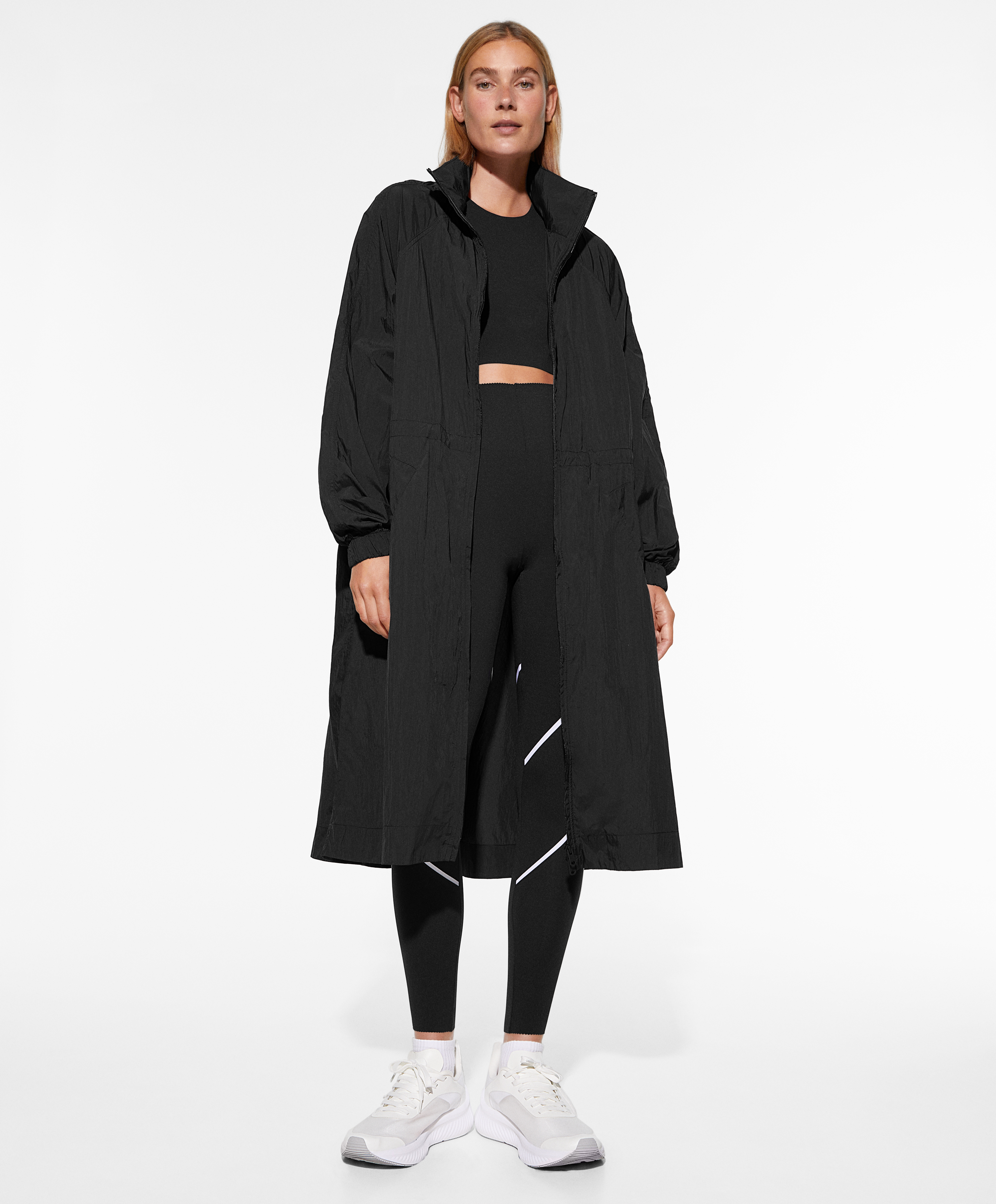 Water-repellent midi jacket