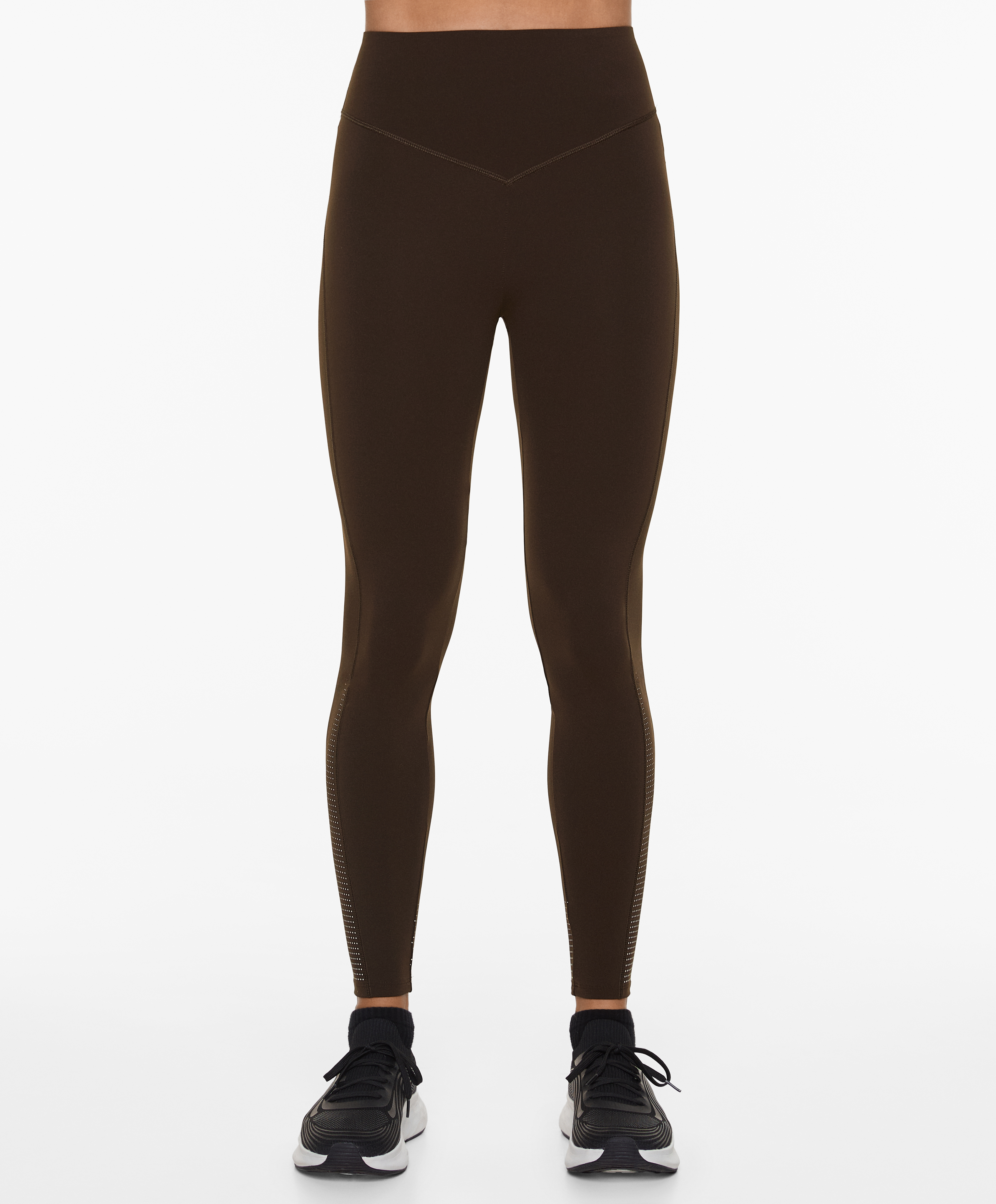 Compressive running high-rise 65cm ankle-length leggings