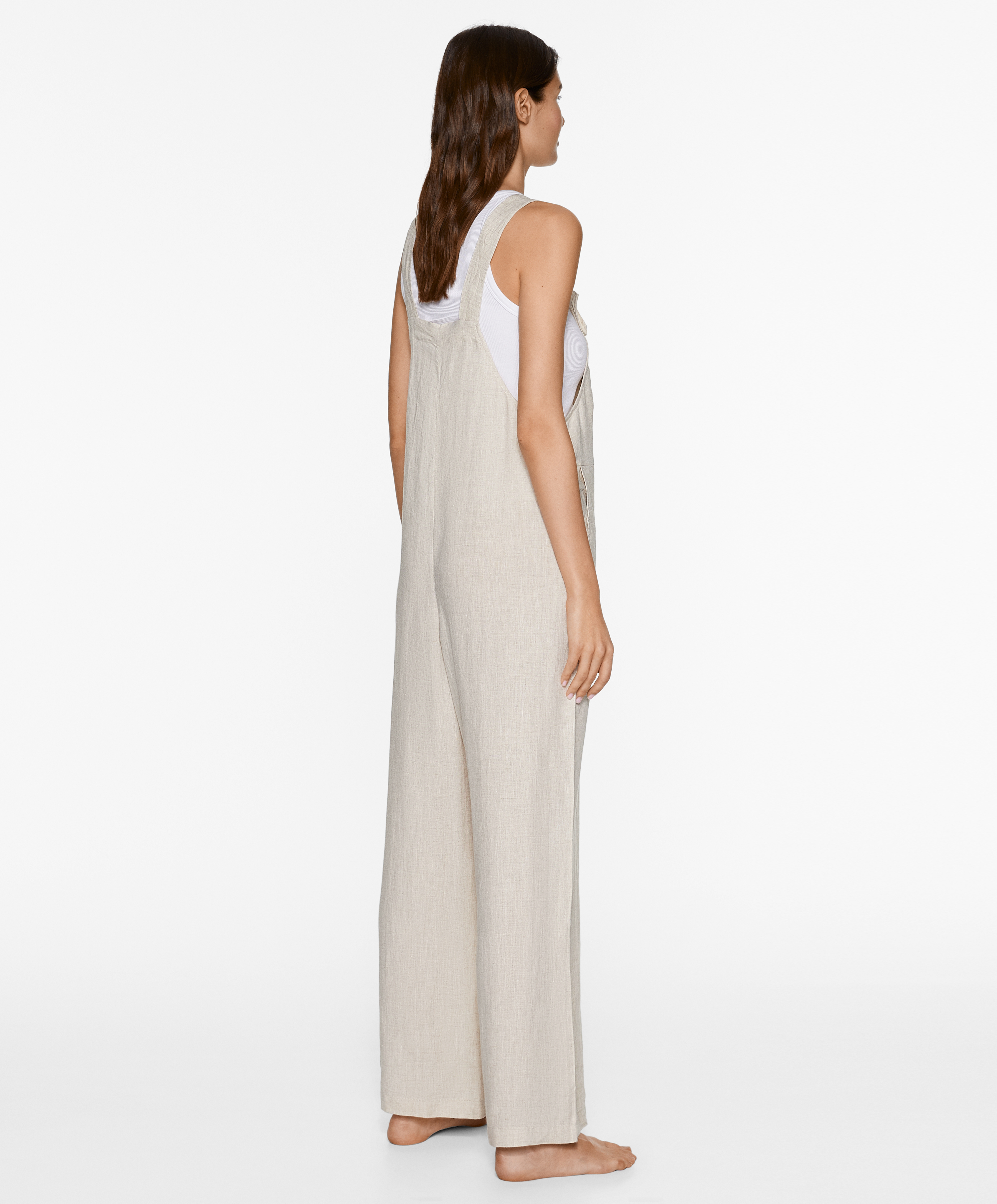 100% linen strappy jumpsuit