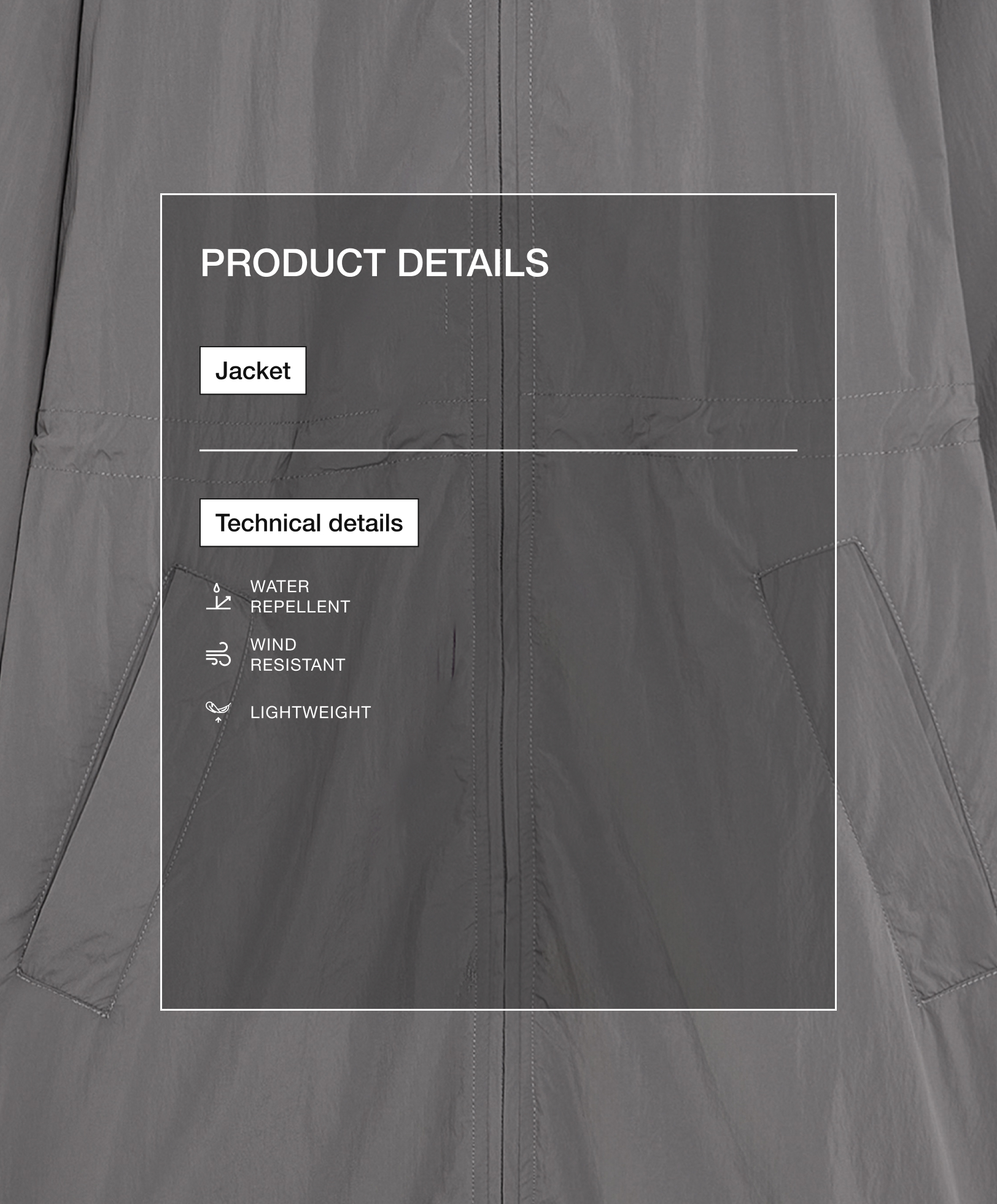 Water-repellent midi jacket