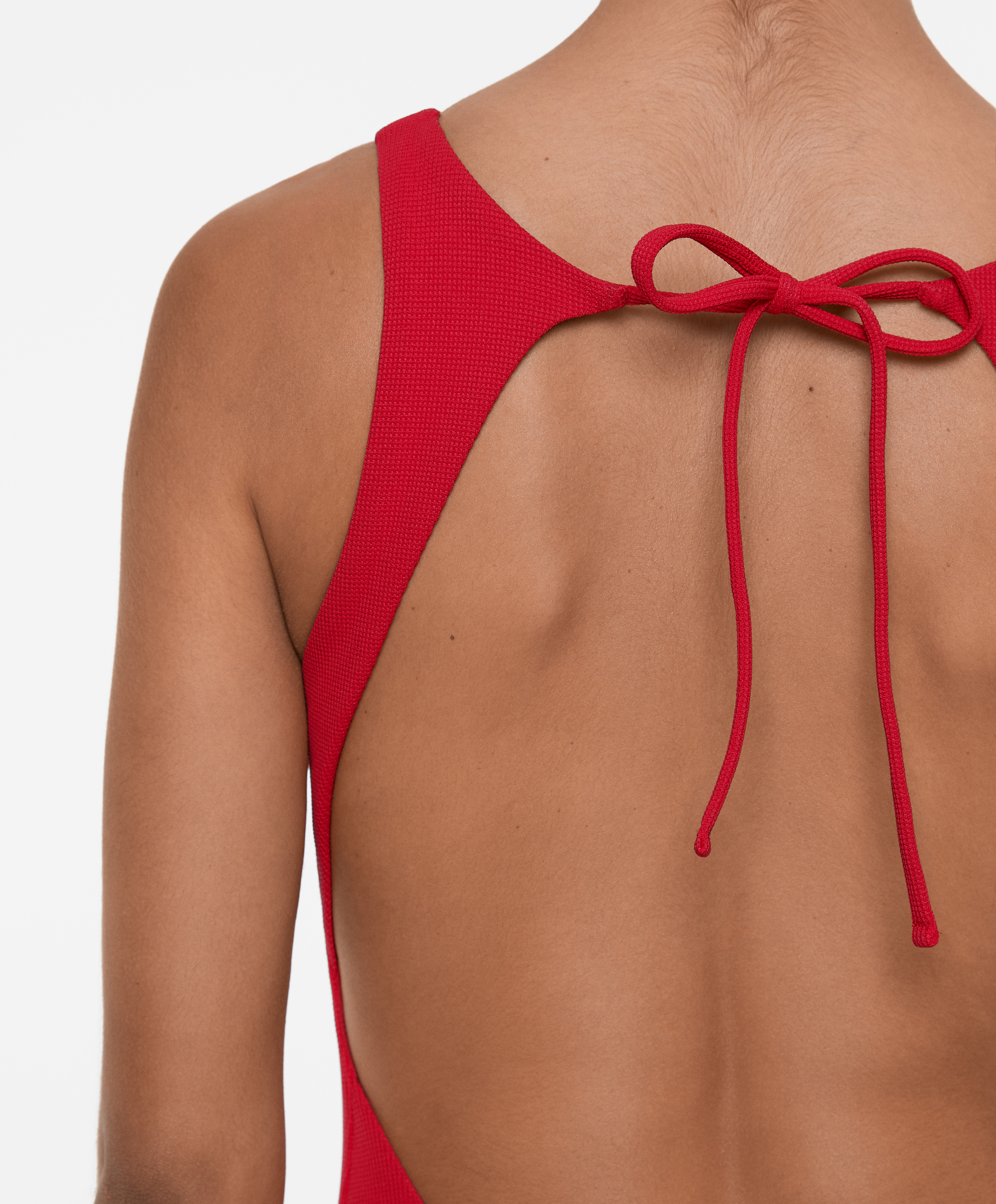 Halter piqué swimsuit